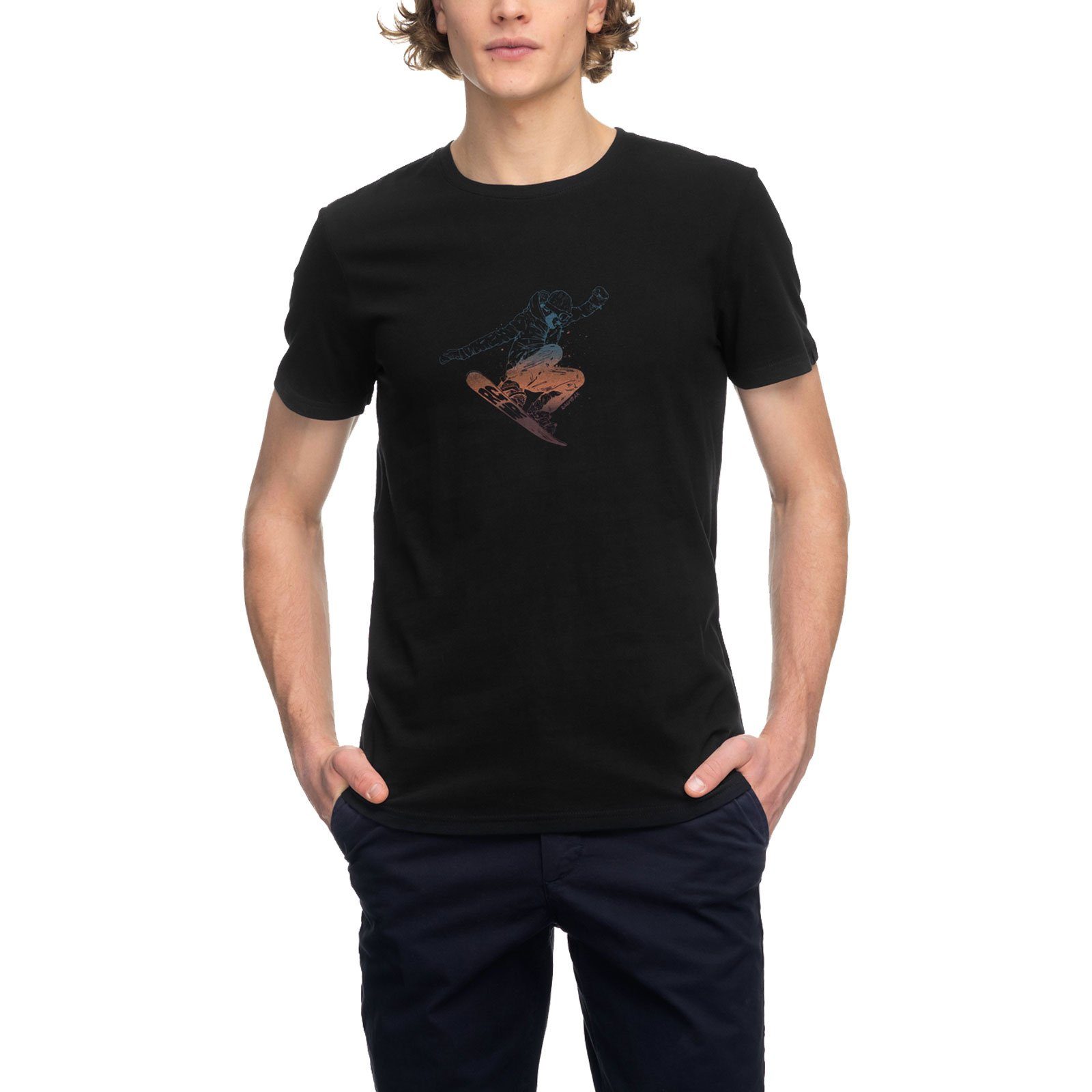 mit coolem Rogger 1010 Ragwear black Snowboard-Print T-Shirt