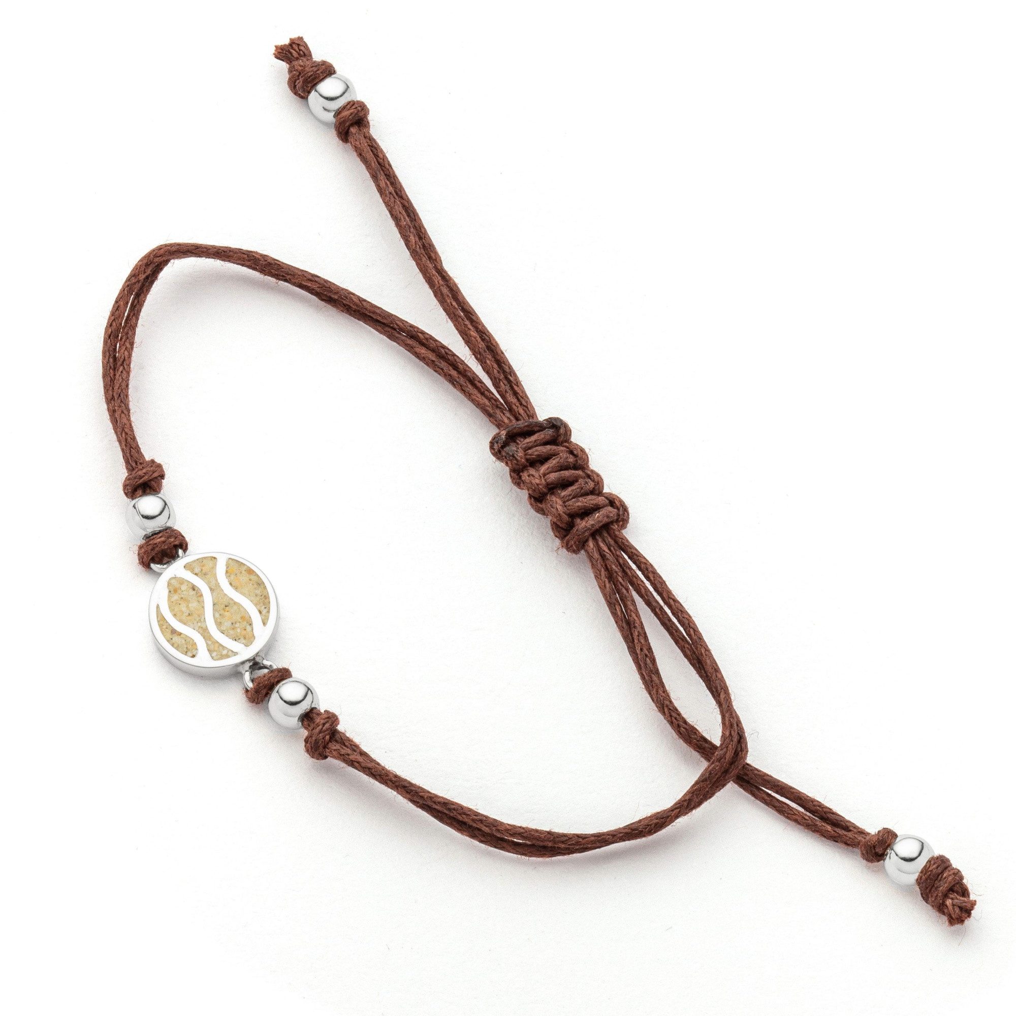 DUR Armband Strandwellen A1897 – Maritimer Look mit Strandsand & Baumwollband