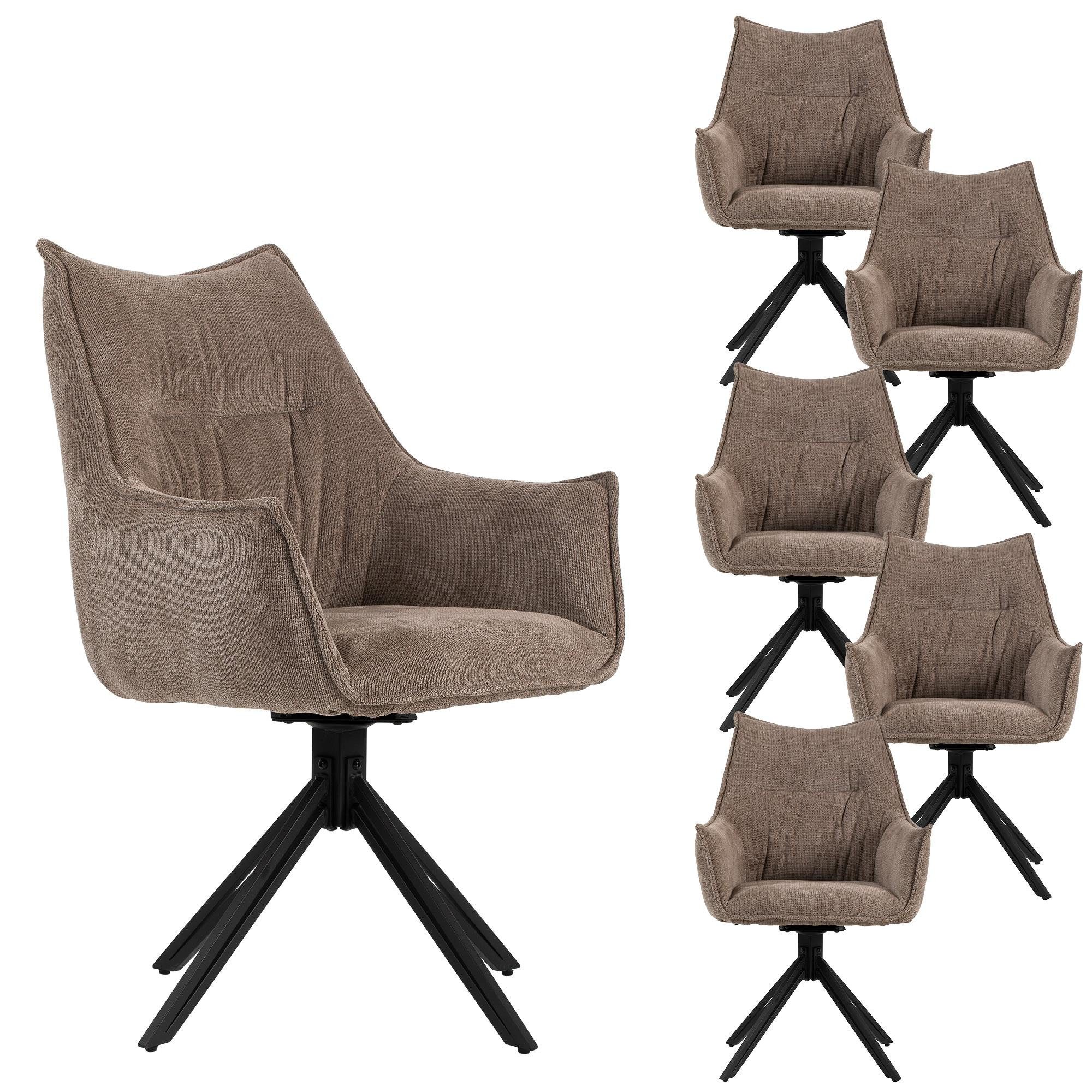 MR.DEKO Esszimmerstuhl Ginosa, drehbarer Stuhl mit Polsterung und Armlehnen günstig online kaufen