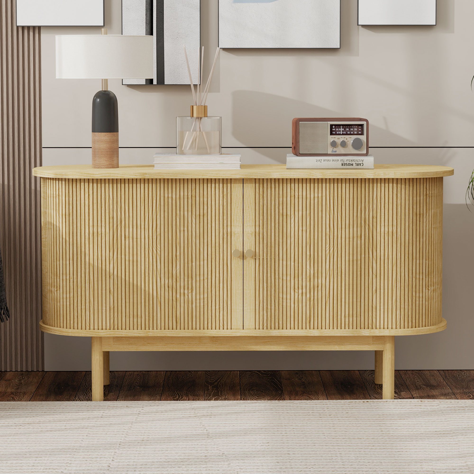 STILVORA Sideboard mit 2 Schiebetüren,Beistellschrank mit verstellbaren Reg günstig online kaufen