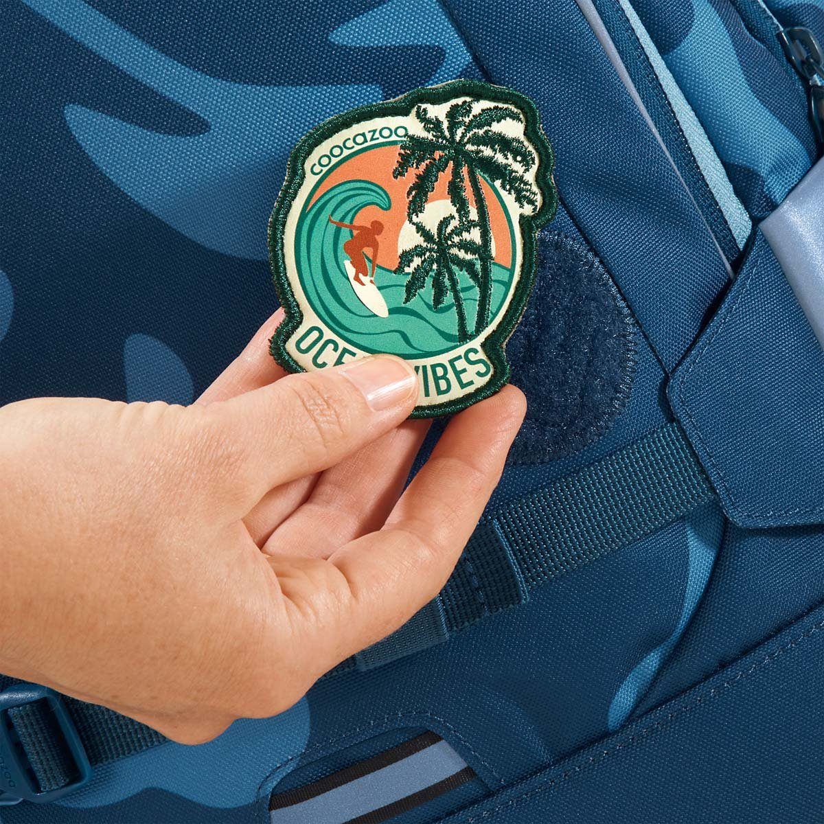 coocazoo Schulranzen Schulrucksack-Set MATE Breaking Waves 2-teilig (Rucksack, Mäppchen), ergonomisch, reflektiert, Körpergröße: 135 - 180 cm