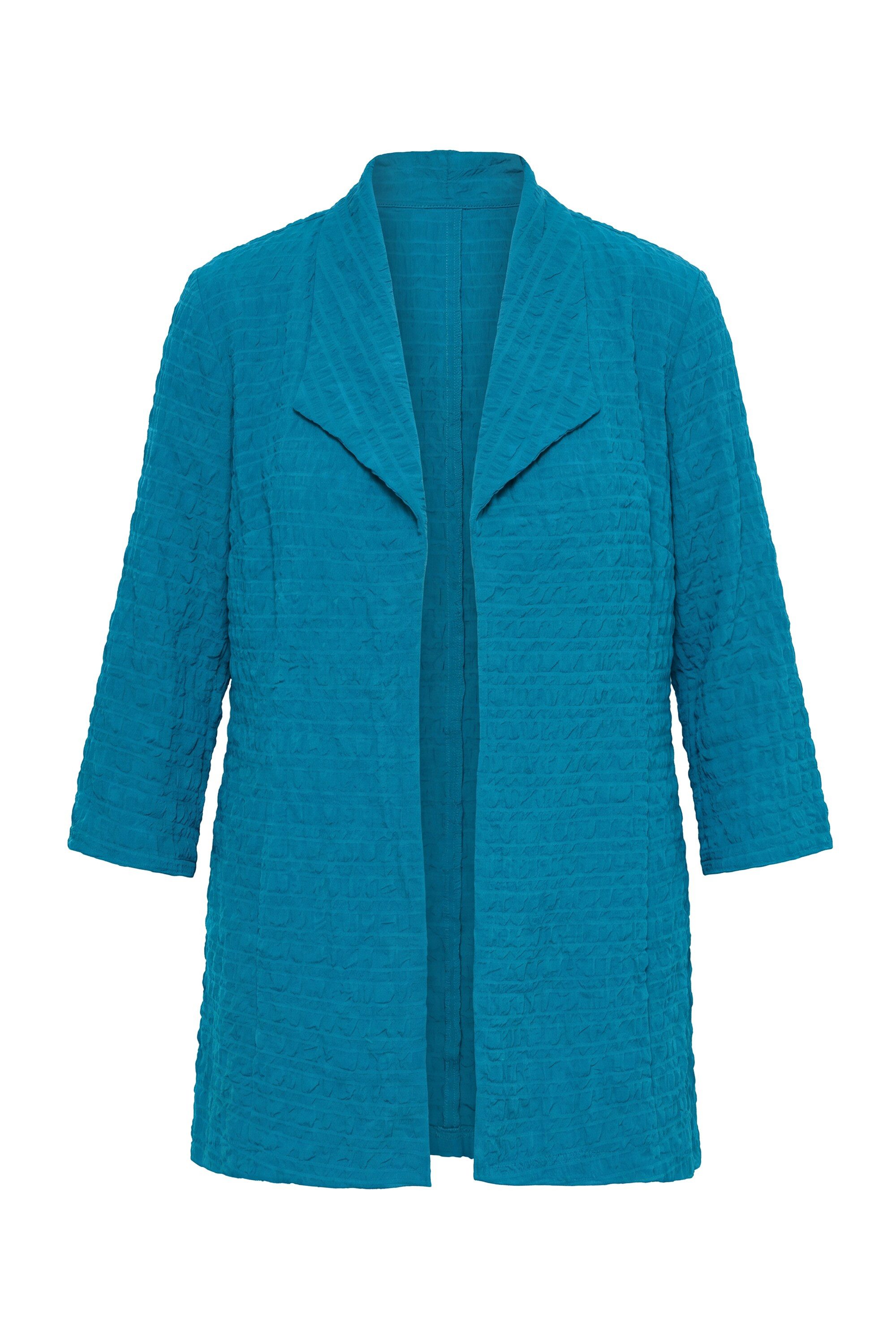 Ulla Popken Sommerjacke Jacke Wollanteil A-Linie Spatenkragen 3/4-Arm