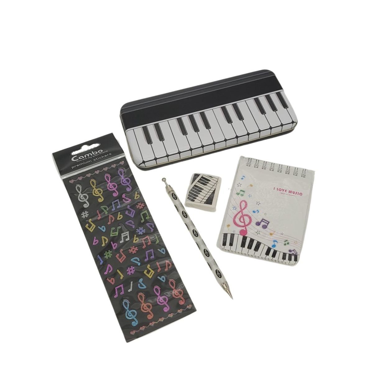 Musikboutique Druckbleistift, Stiftbox-Schreibset "Keyboard"