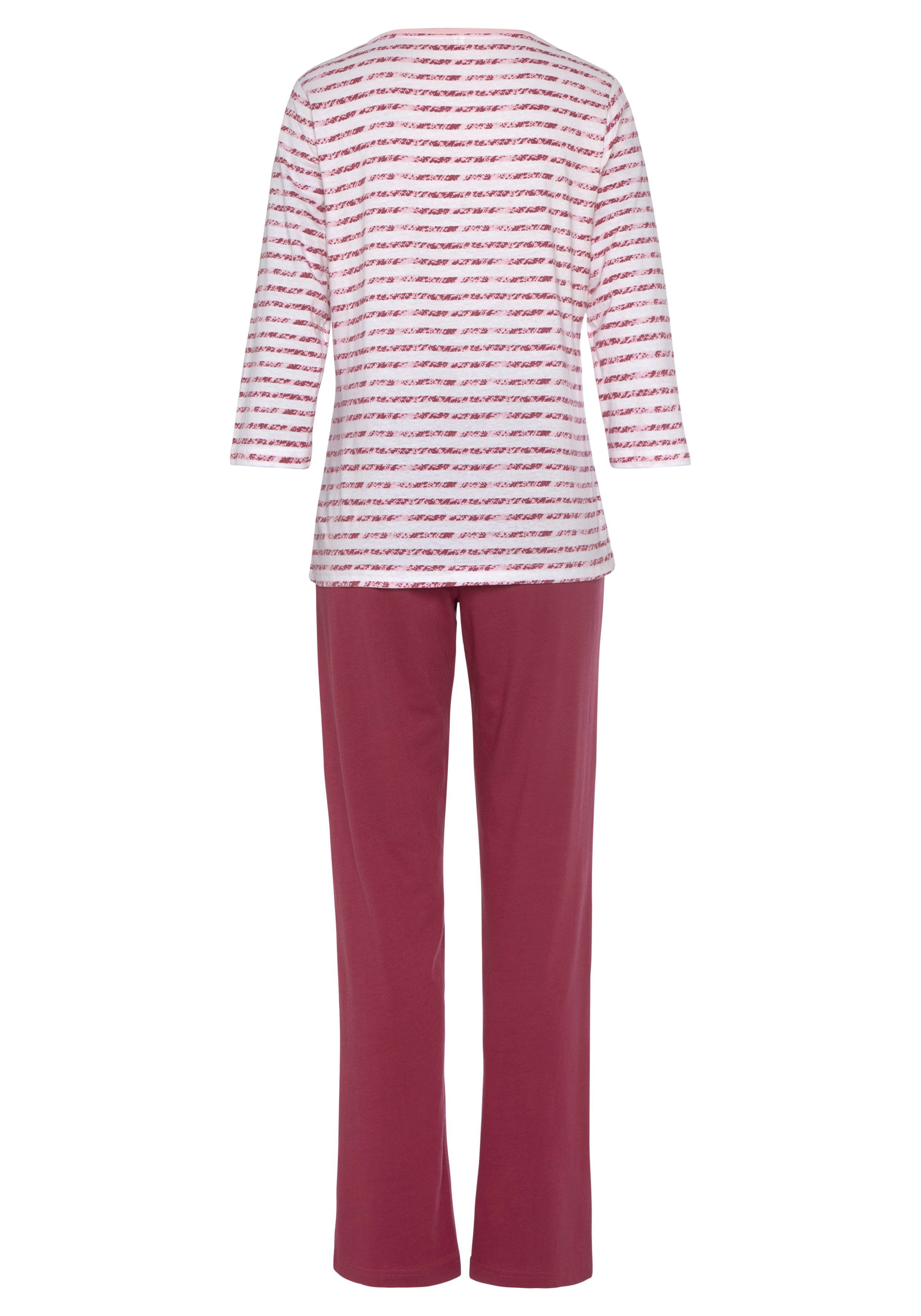 Vivance Dreams tlg) pink-rot-gestreift Pyjama (2