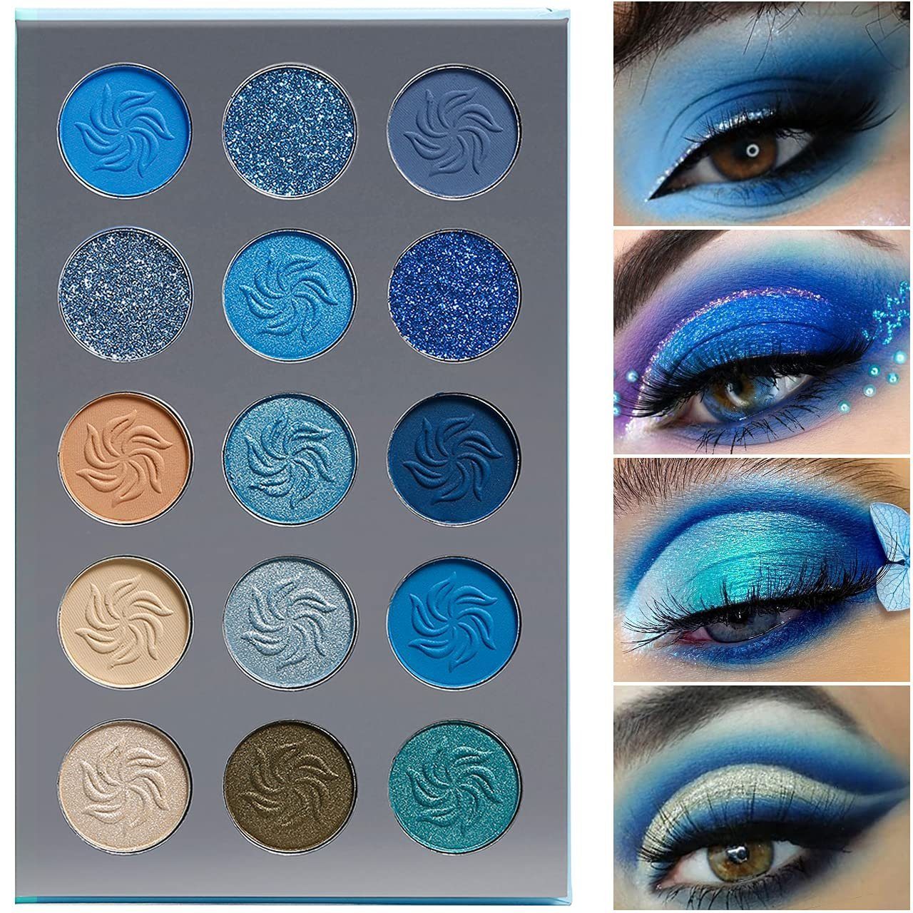 Make-up, Farben Matte Orange, Haiaveng Lidschatten Glitter Lidschatten 15 Lidschatten Palette Blau Palette
