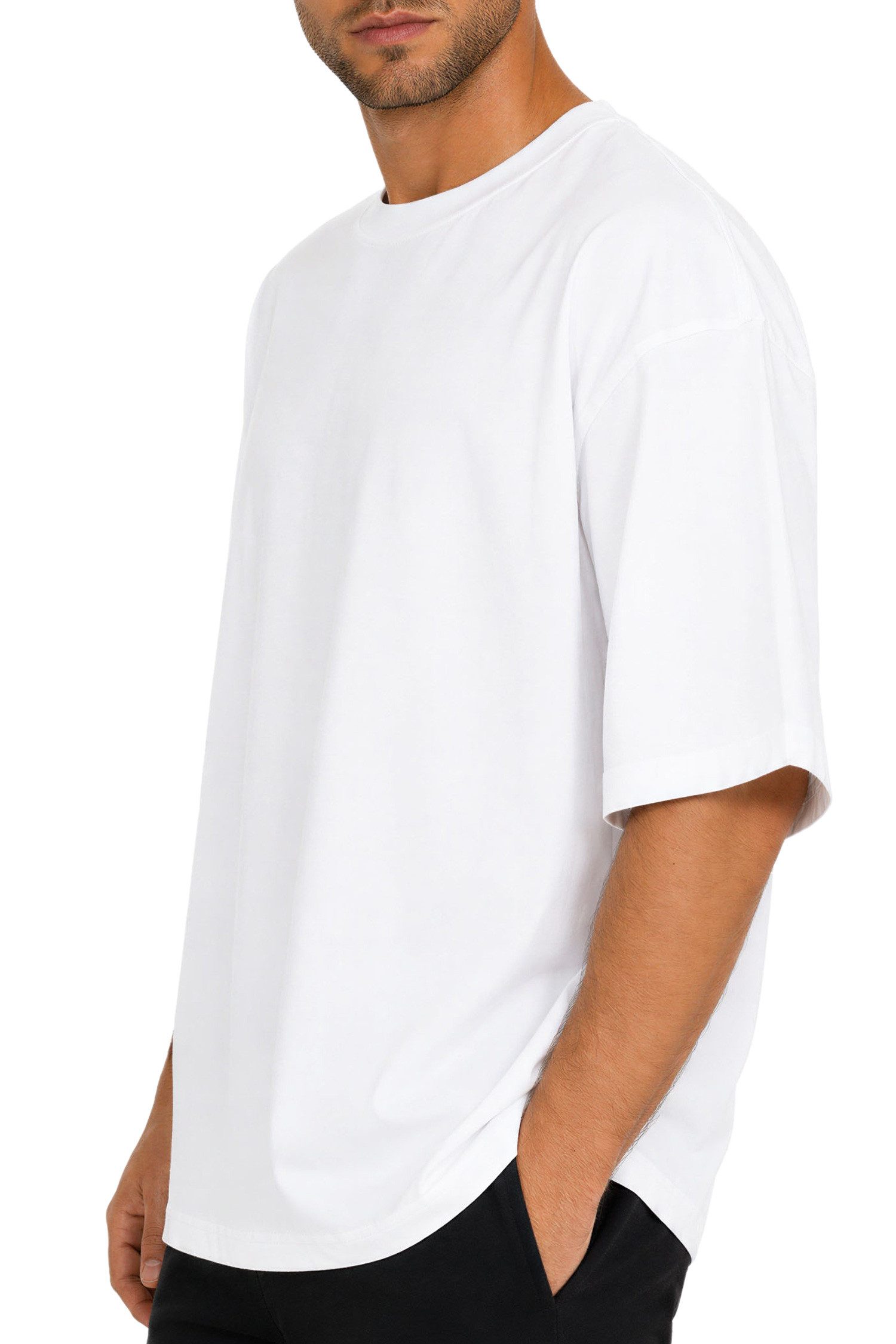 Reichstadt Oversize-Shirt Herren Oversized Kurzarmshirt 25RS070 Reines Baumwolljersey mit entspanntem Fall – Bild 5 von 5