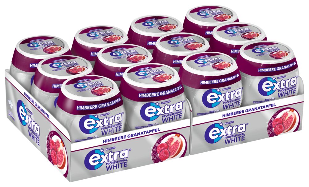 EXTRA Süßigkeit EXTRA PROFESSIONAL White Dose Himbeere Granatapfel 2x6x50 Dragees