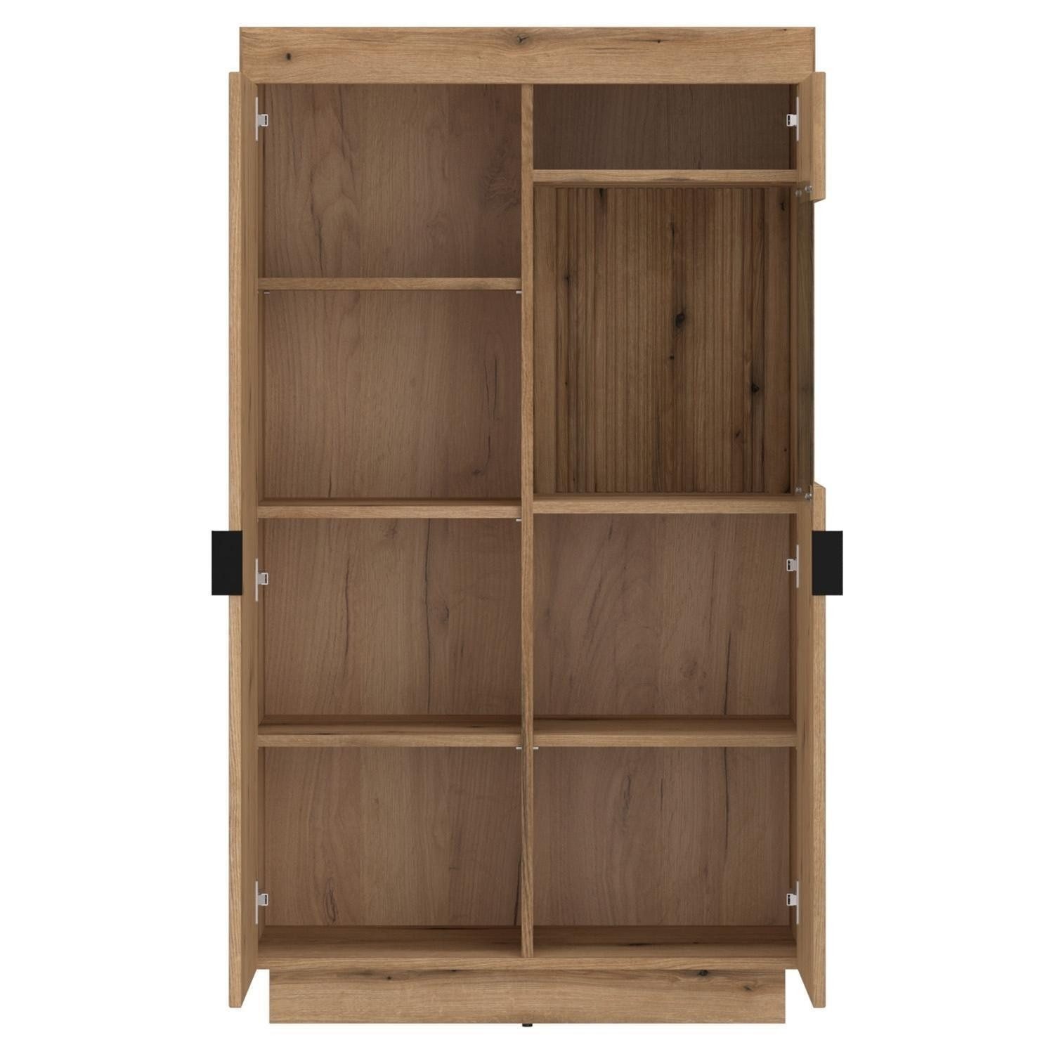 Vitrine DELAMAR, Coast Evoke Eiche Dekor, 2 Türen, mit LED-Beleuchtung, B 81 x H 141 x T 40 cm