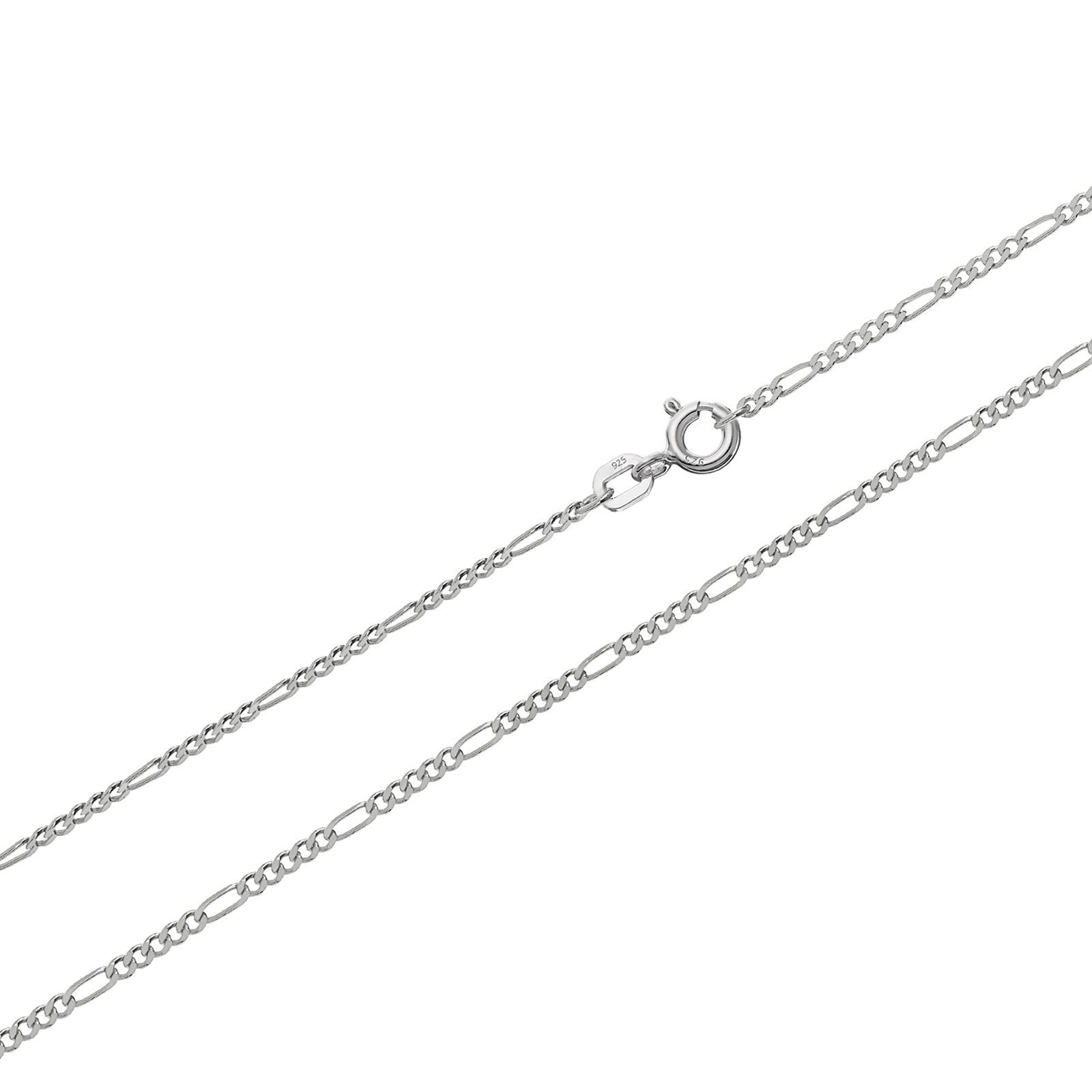 NKlaus Silberkette 40cm Figarokette Halskette Dünn 925er Sterlingsilb
