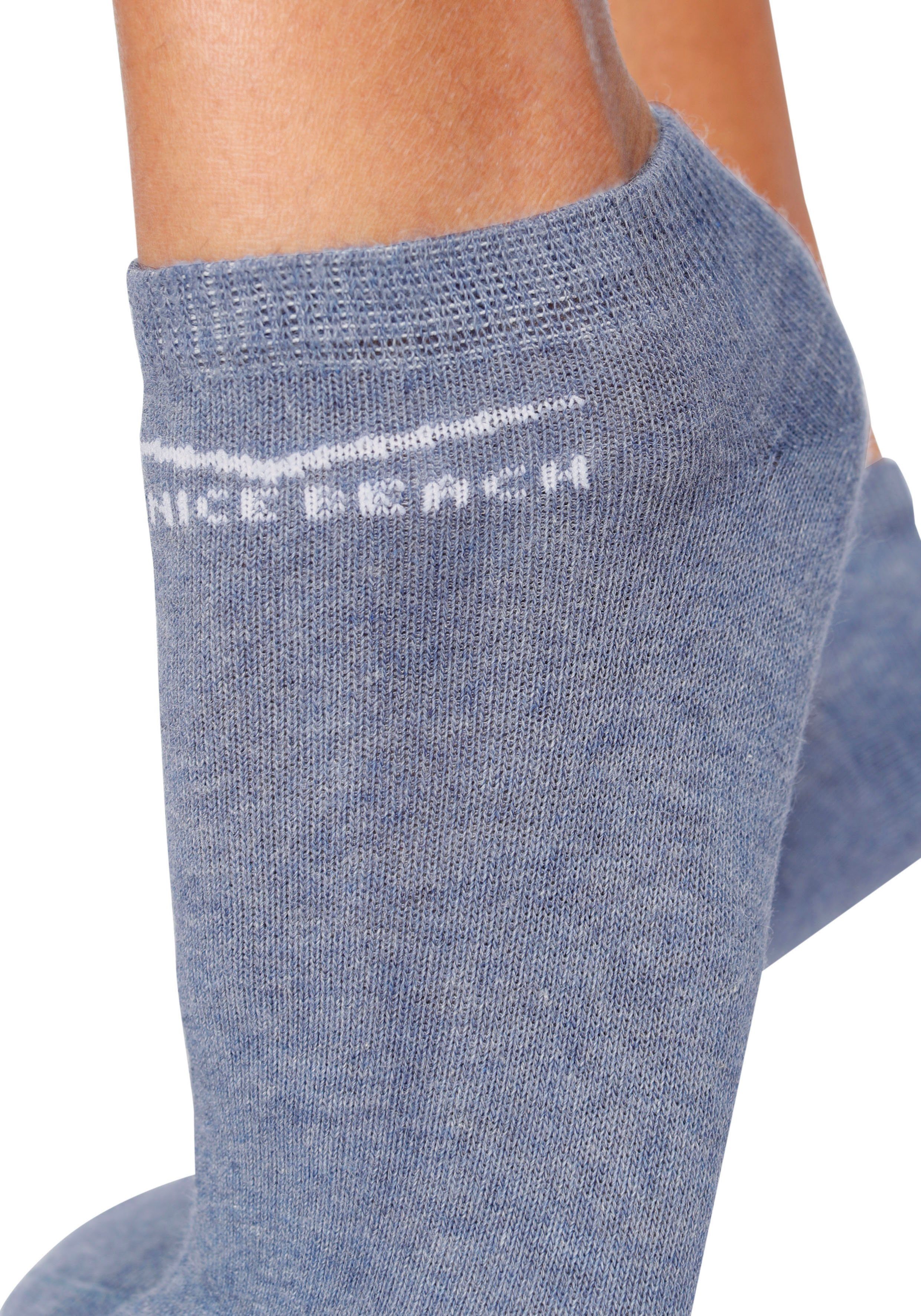 perfekte (Set, Venice jeans-meliert LYCRA-Anteil dunkel weiß, durch Beach Sneakersocken jeans-meliert, 6-Paar) Passform