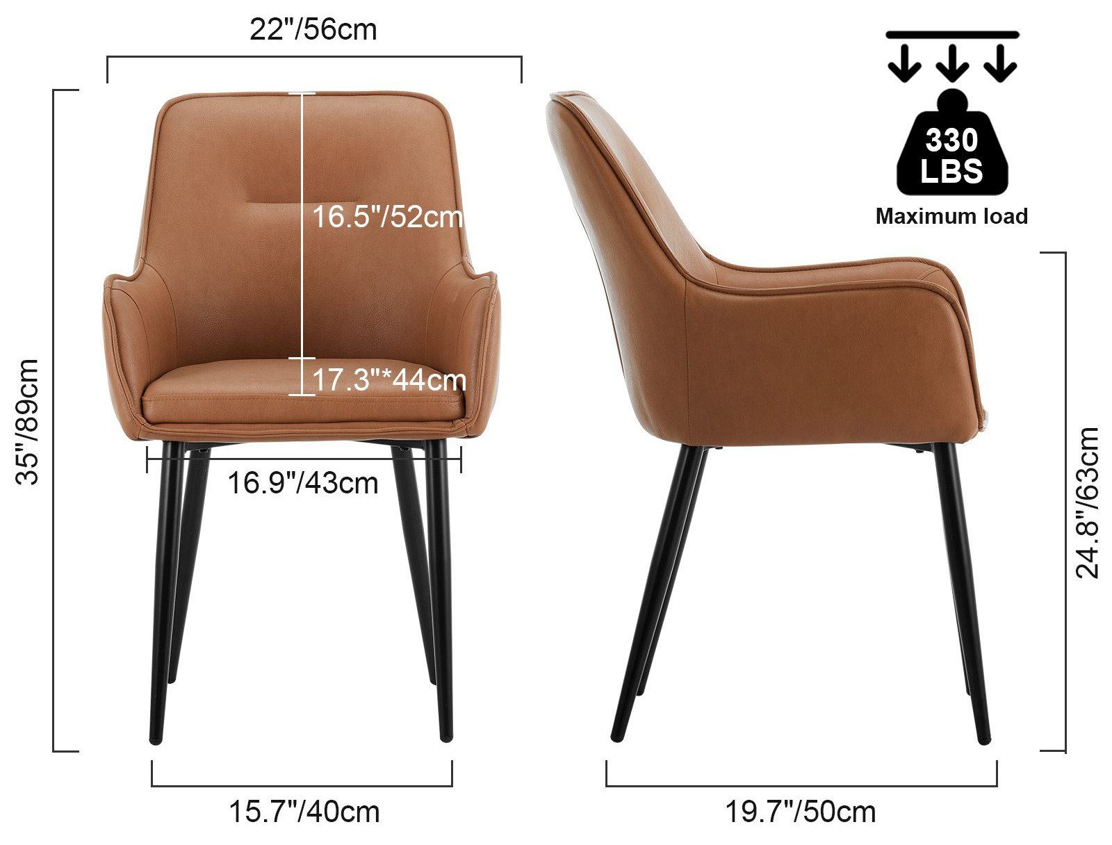 Ofcasa Esszimmerstuhl Kunstlederstuhl (2er Set), Gepolsterter günstig online kaufen