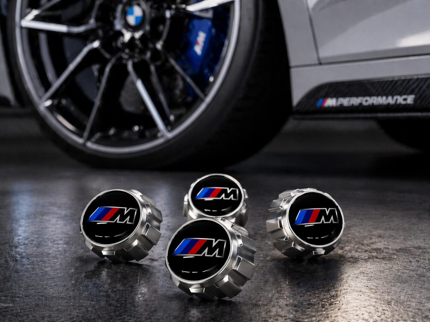 BMW Ventilkappe BMW M Performance Reifenventilkappen Ventilkappen Satz 4 Teilig UPDATE, (1-St)