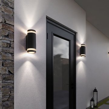 etc-shop Außen-Wandleuchte, Leuchtmittel nicht inklusive, Außenleuchte Wandlampe Fassadenlampe Up Down Wandleuchte Hauswand