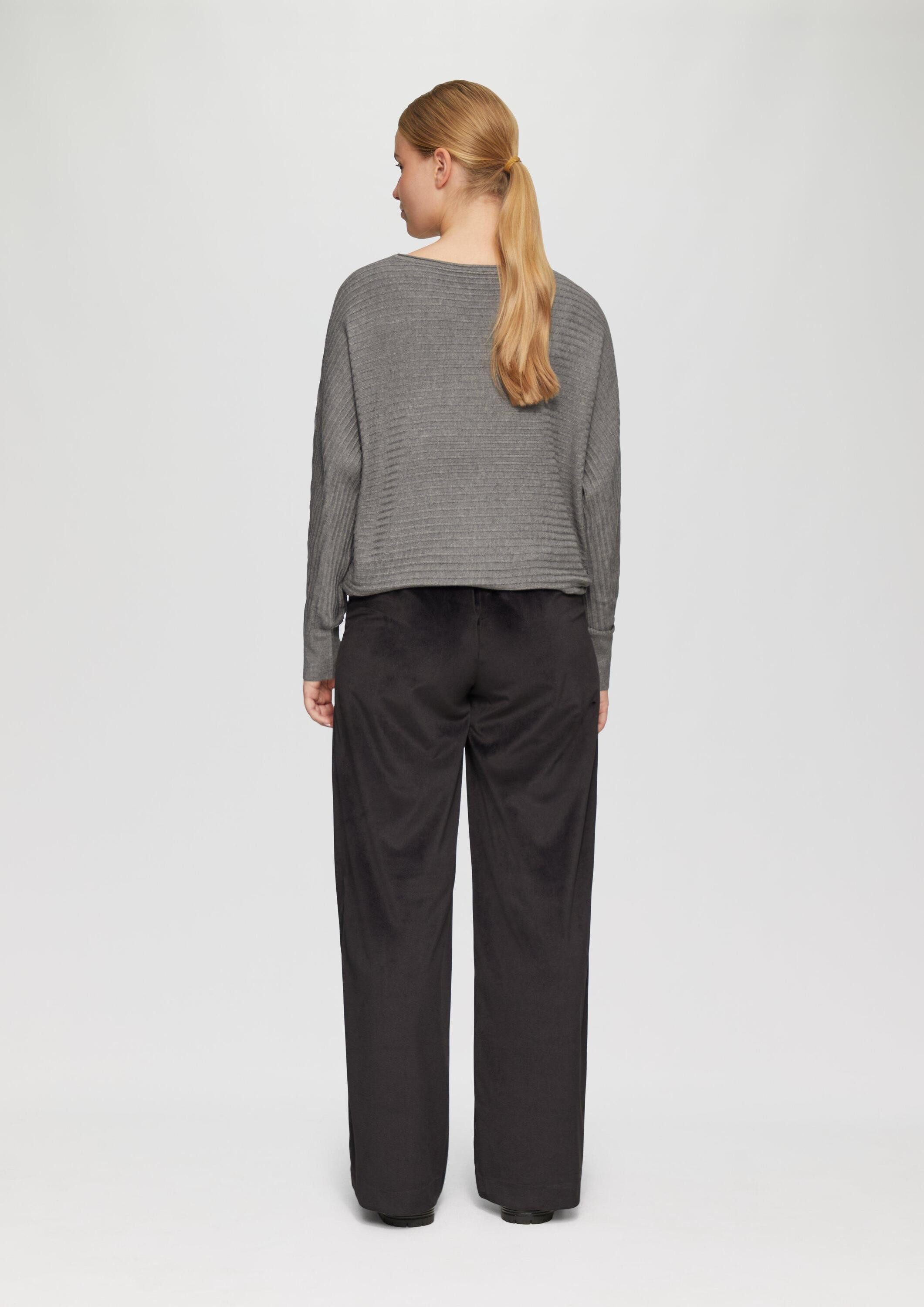 s.Oliver Longpullover Strickpullover Strukturierter Strickpullover mit Fledermausärmeln