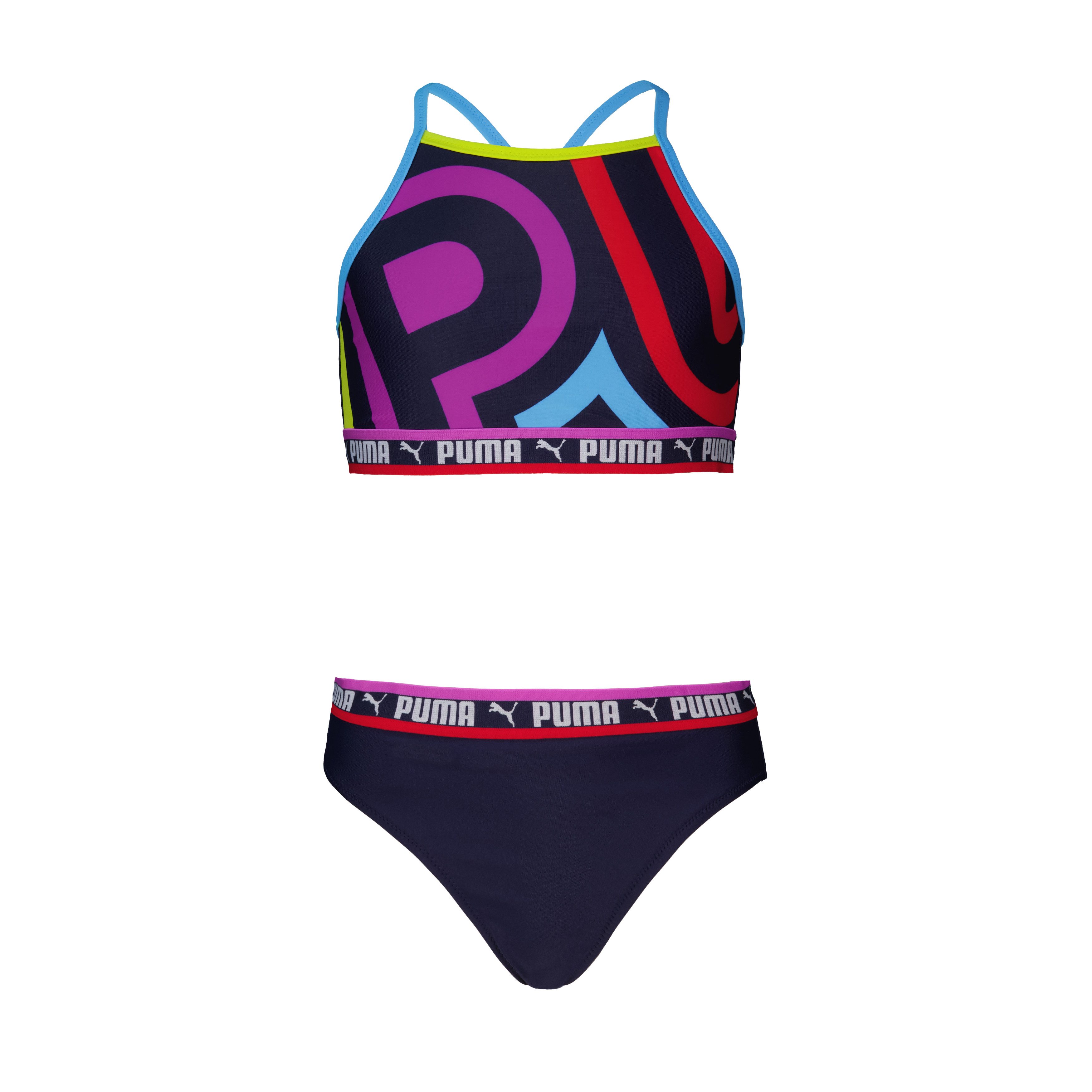 PUMA Triangel-Bikini PUMA SWIM GIRLS PLACED PRINT BIKINI SET (Set) Big-Wording, Logoschriftzug