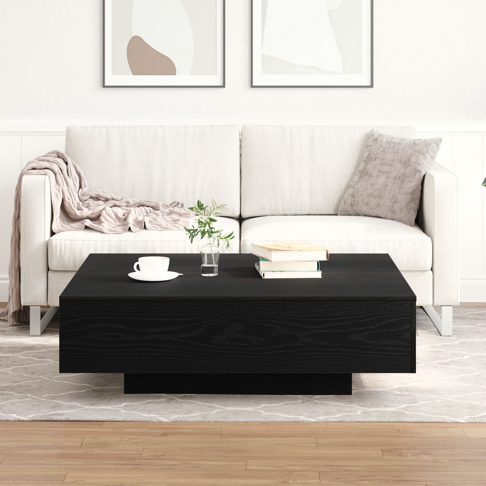 vidaXL Couchtisch Couchtisch Schwarz Eiche 100x100x31 günstig online kaufen