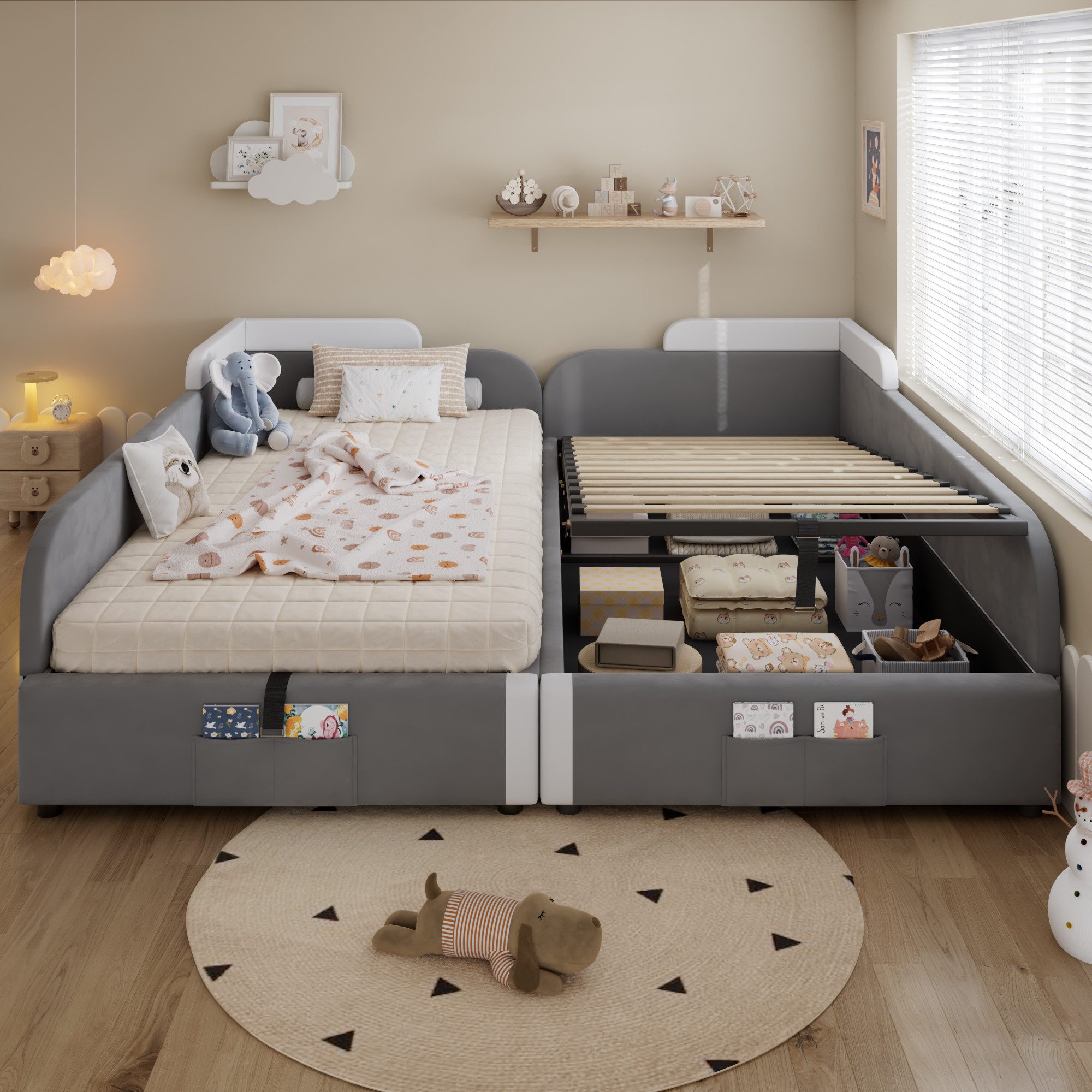 MODFU Schlafsofa mit Hydraulischem Stauraum, Kinderbett günstig online kaufen