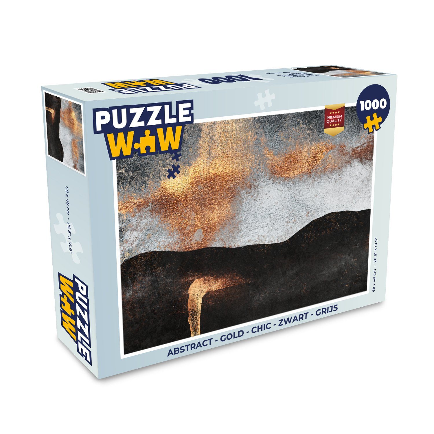 Puzzle Abstrakt - Gold - Chic - Schwarz - Grau