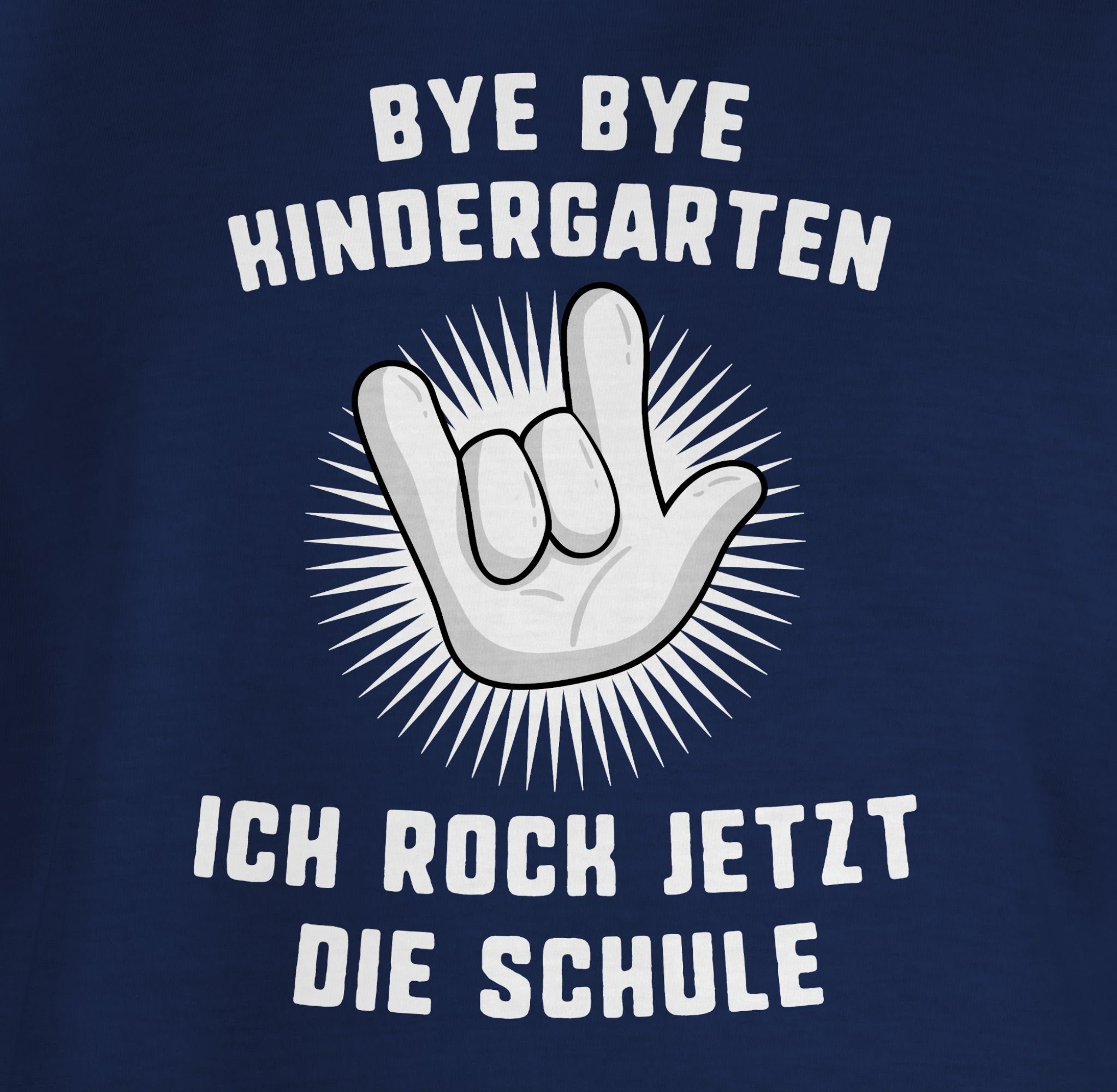 Ich Geschenke T-Shirt rock Navy Shirtracer Einschulung jetzt Hand Blau die Kindergarten Bye 1 Junge Bye Schulanfang Schule