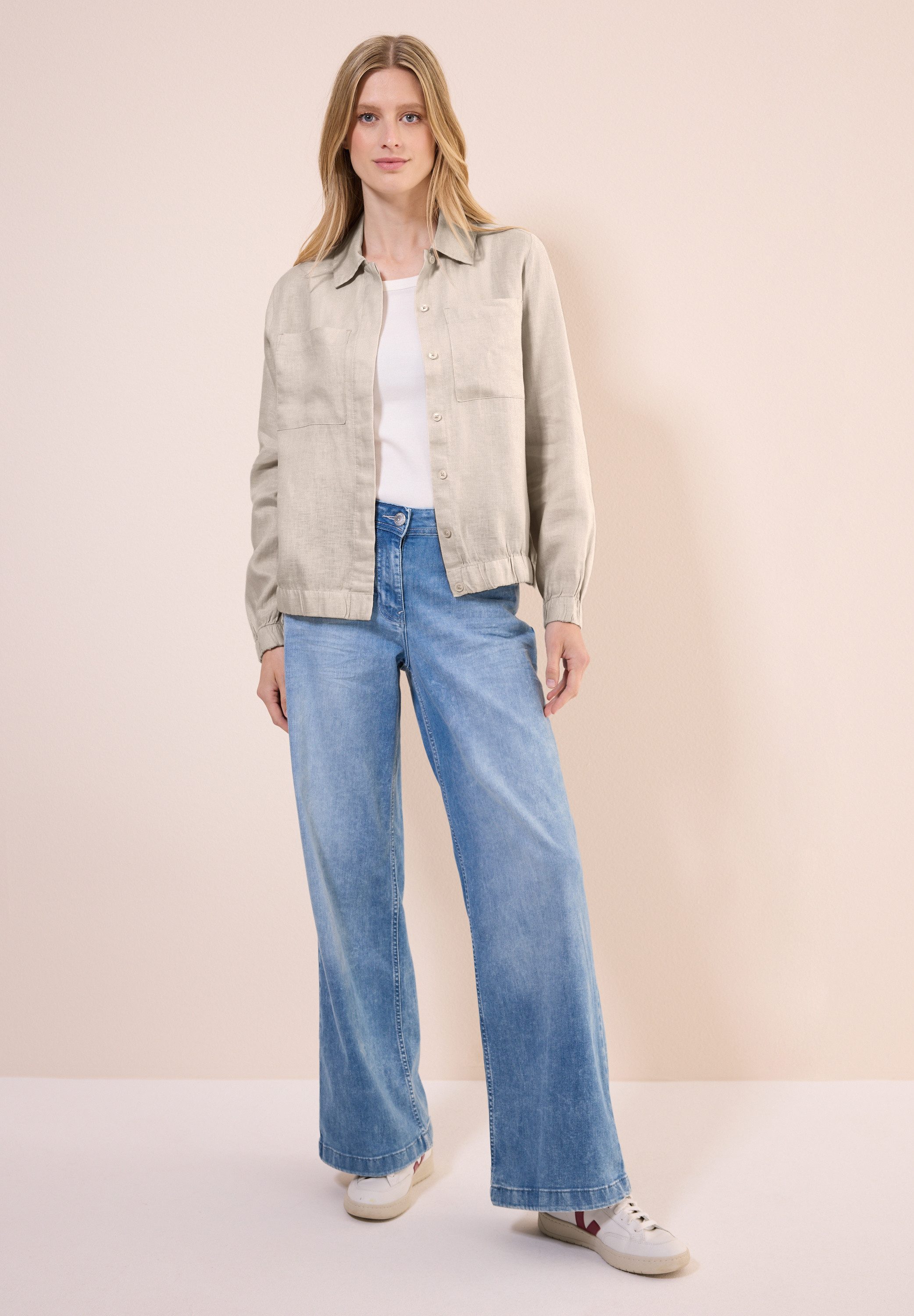 CECIL Langarmbluse mit Elastiksaum