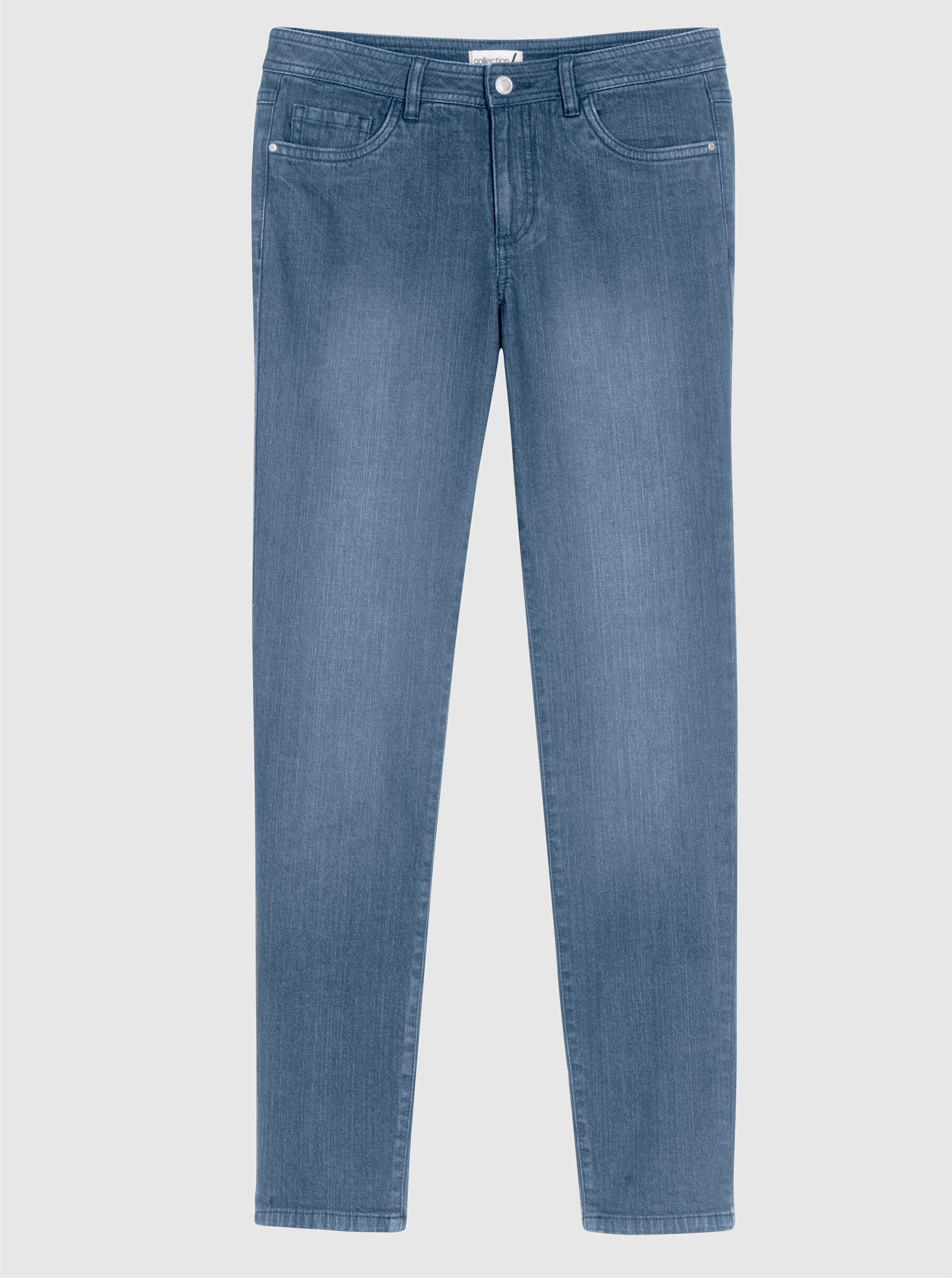 Bequeme Jeans 5-Pocket-Jeans leicht vertieft