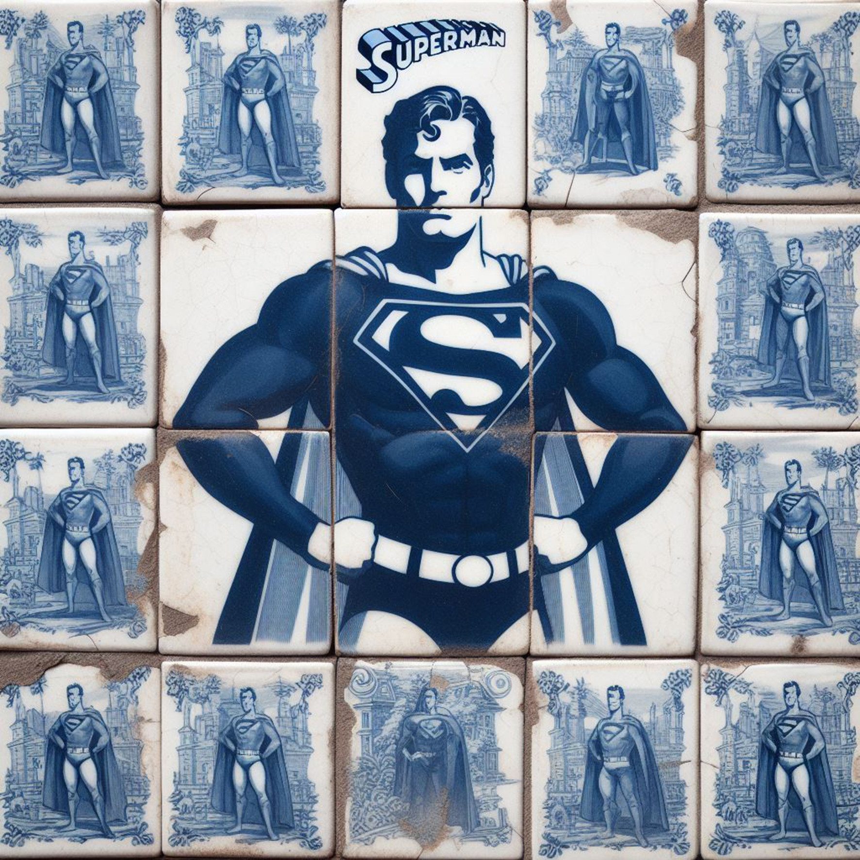 Luc Best Kunstdruck Superman Giclée – Limited Edition FineArt-Druck auf Museumspapier, Superman, Wandbild - handsigniert, nummeriert, gestempelt, Echtheitszertifikat