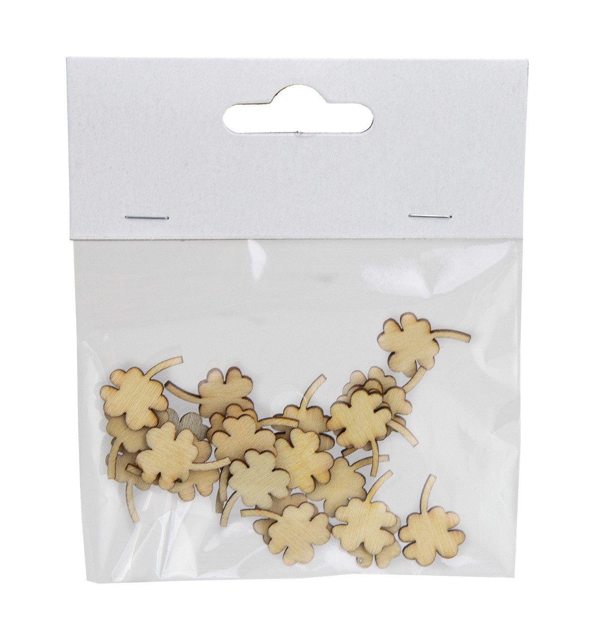 RIFFELMACHER & WEINBERGER Dekoobjekt Streudeko Kleeblatt, 24 Stück, 2x2 cm, Holz nat