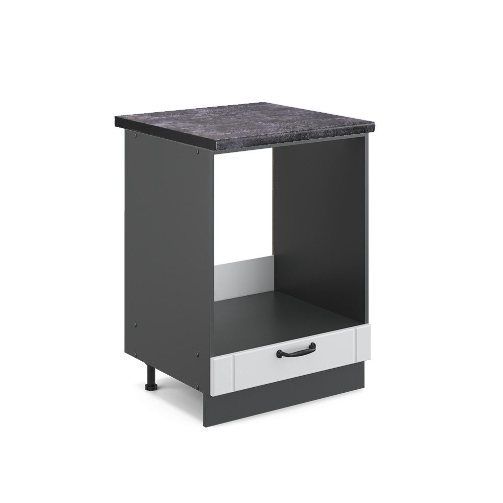 Vicco Herdumbauschrank Fame-Line Weiß Landhaus/Anthrazit 60 cm AP Anthrazit günstig online kaufen