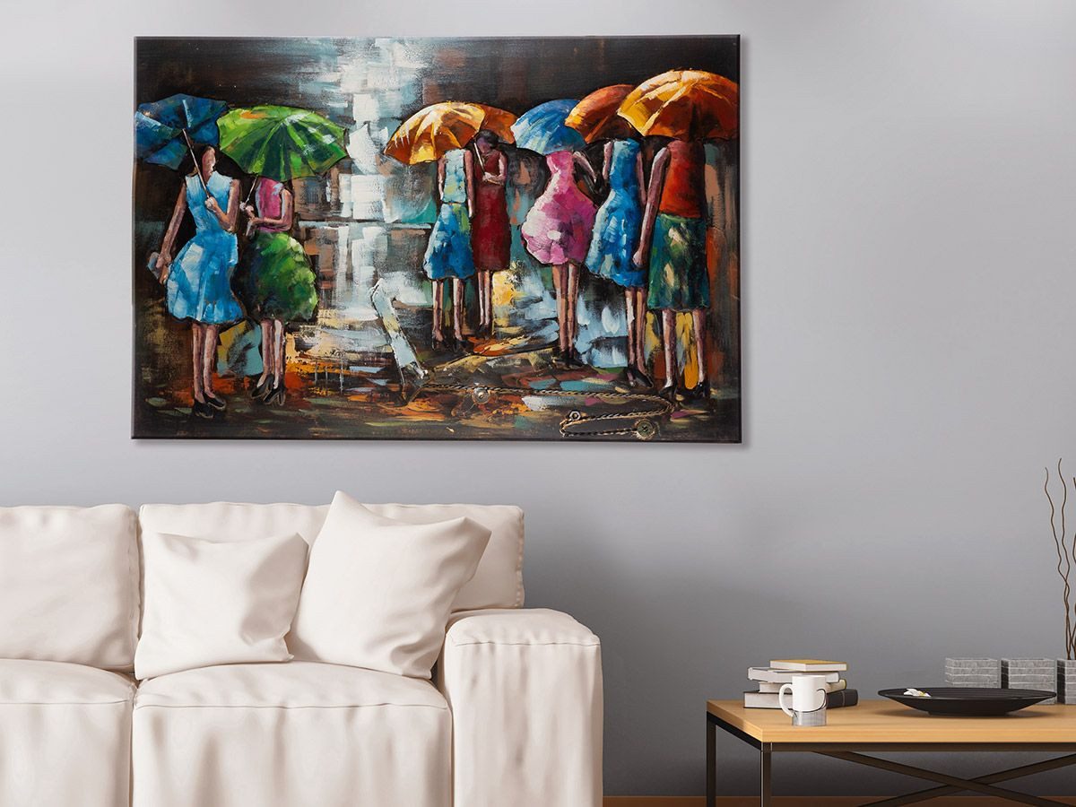 GILDE Wandbild Bild, rechteckig, "Rainy Summer", Metall, mehrfarbig B120cm
