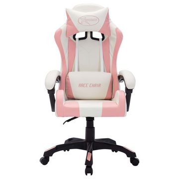 vidaXL Bürostuhl Gaming-Stuhl mit RGB LED-Leuchten Rosa und Schwarz Kunstleder