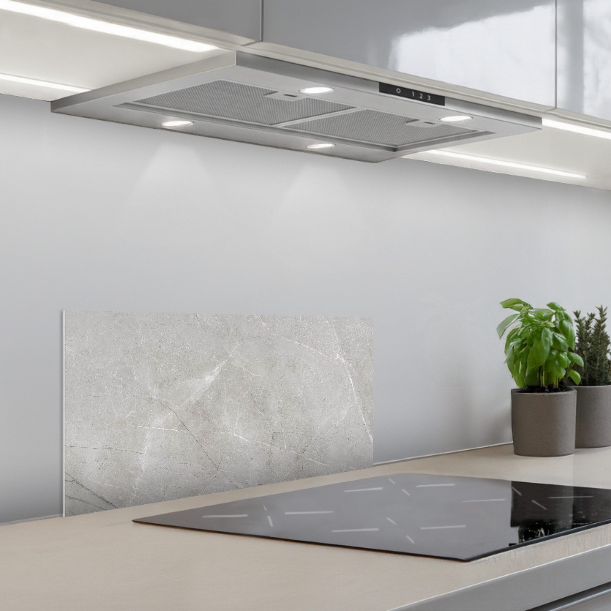 MuchoWow Küchenrückwand selbstklebend Grau - Beton - Industriell, (1-tlg), Küchenrückwand, Spritzschutz, Kitchen, 60x30 cm