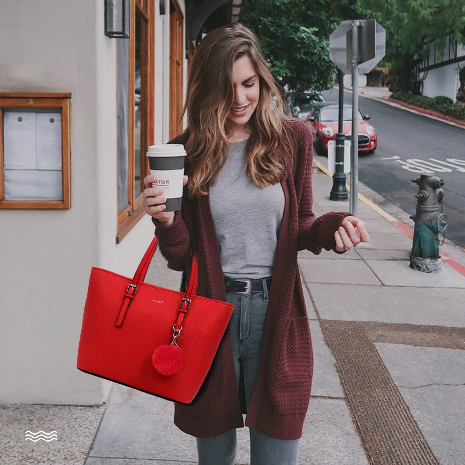 TAN.TOMI Shopper Damen Shopper Klassisch Elegante Handtasche Henkeltasche Schwarz, Groß Damen Schultertaschen, ​Geschenke für Frauen in schlichter Optik