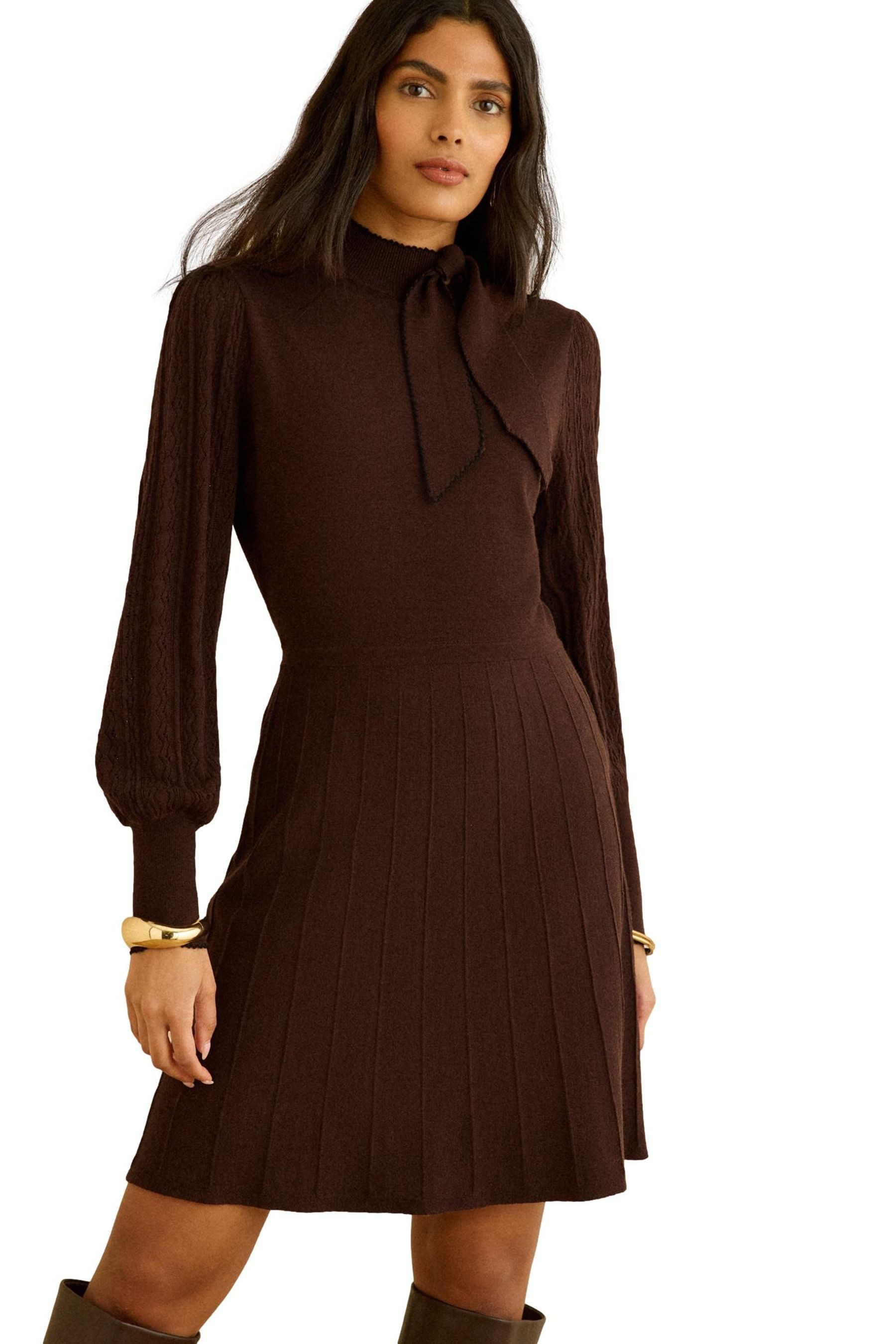 Strickkleid Love & Roses Strick-Minikleid mit Bindedetail