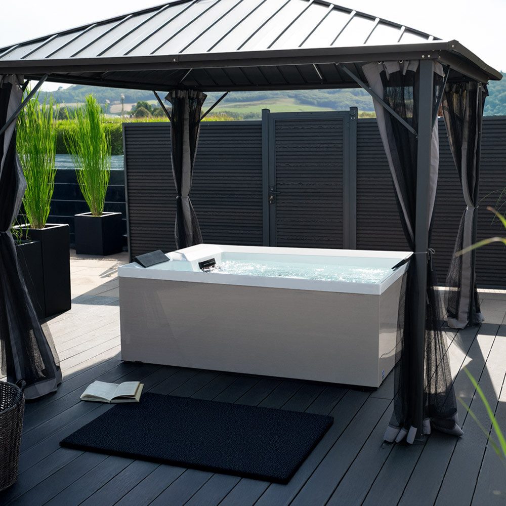 HOME DELUXE Whirlpool Outdoor Whirlpool NIMBUS DELUXE - 190 x 140 x 70 cm, (1-tlg), Inkl. Heizung, 18 Massagedüsen I Außen Whirlpool