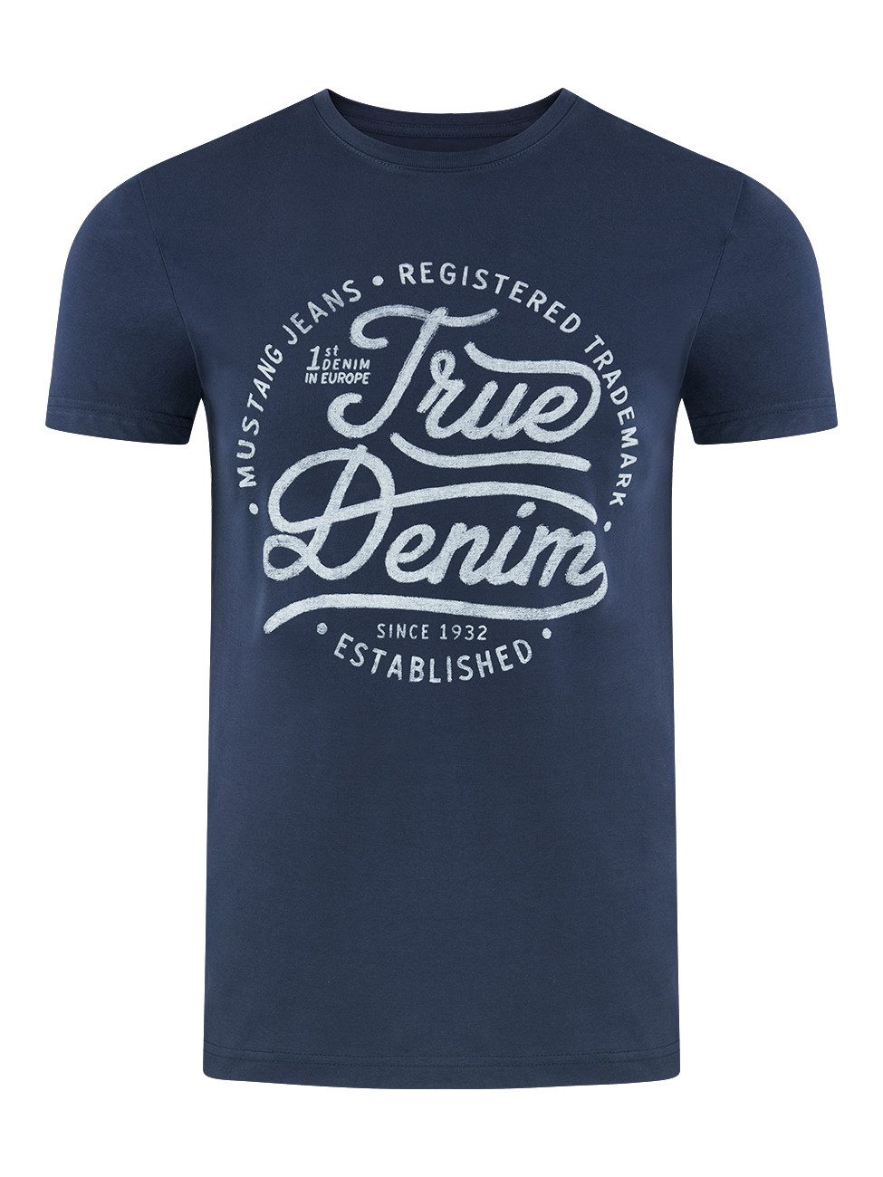 MUSTANG T-Shirt Herren Printshirt Regular Fit günstig online kaufen