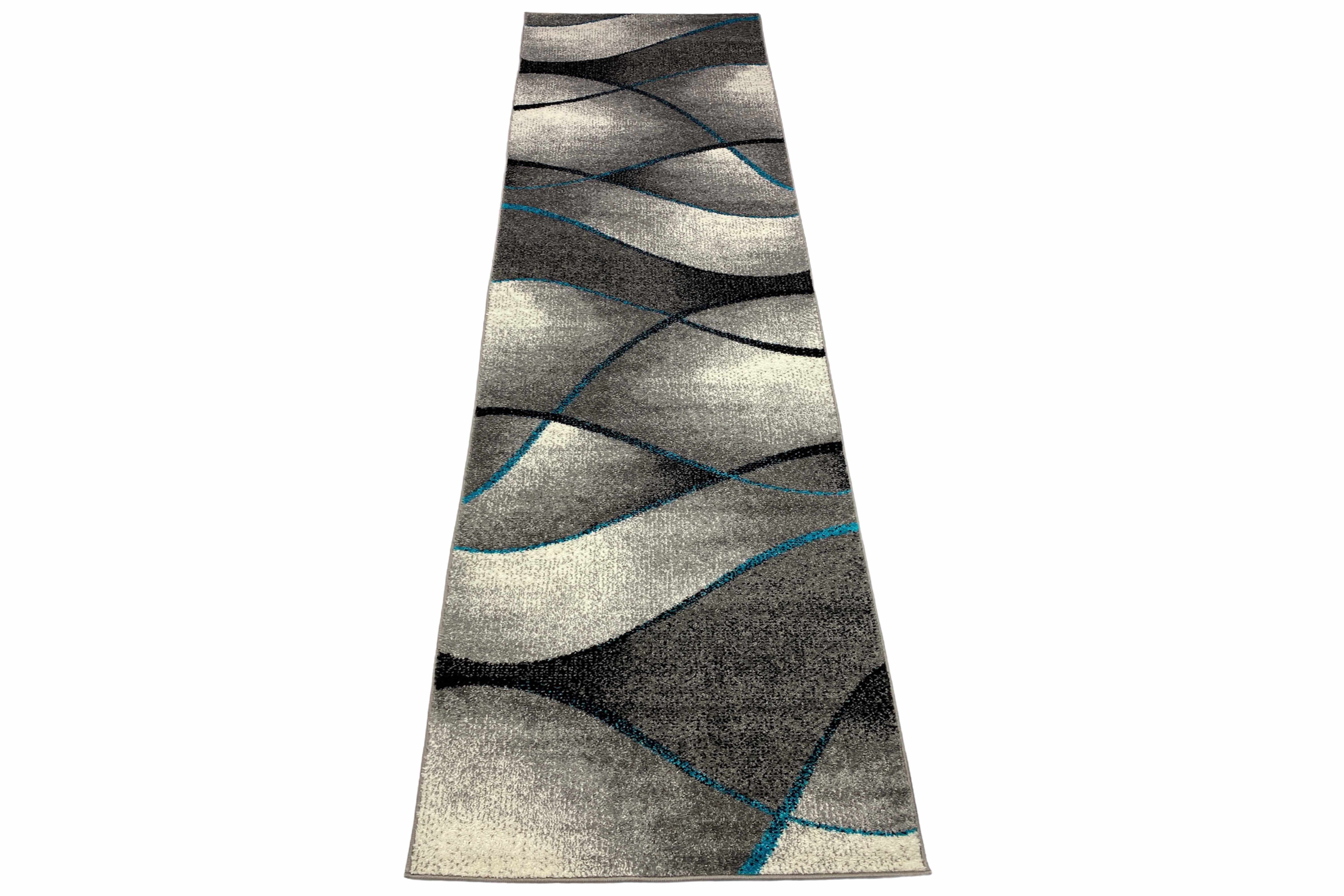 Carpetia Teppich Teppich Wohnzimmer modern in grau anthrazit blau - pflegeleicht, rechteckig, Höhe: 8 mm