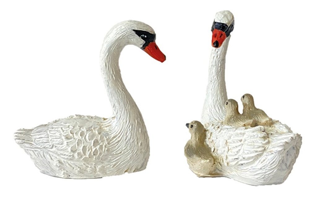 FADEDA Tierfigur 2x FADEDA Schwanenfamilie, Höhe in cm: 3,6