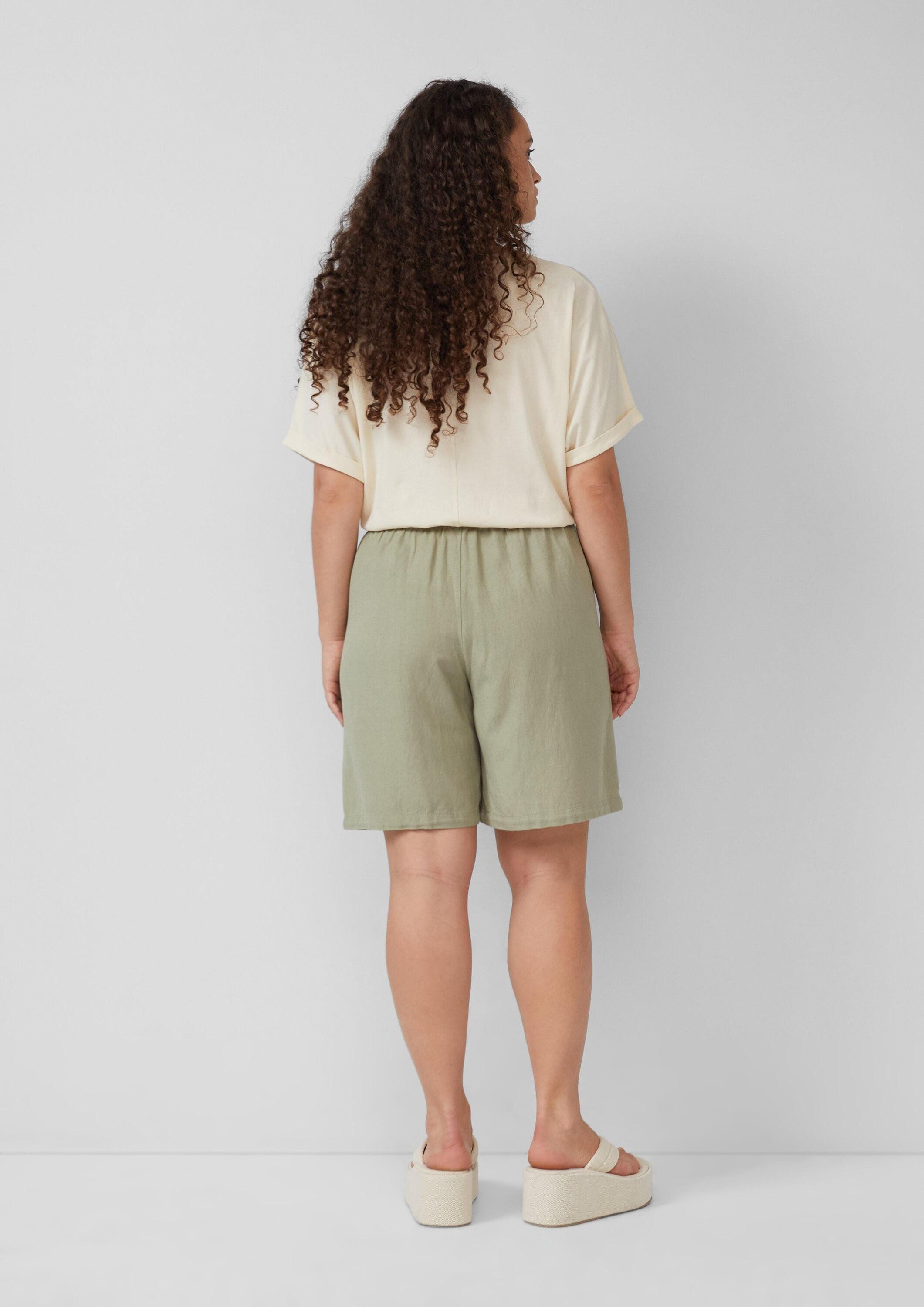 QS Shorts Hose Shorts aus Leinen-Viskose-Mix