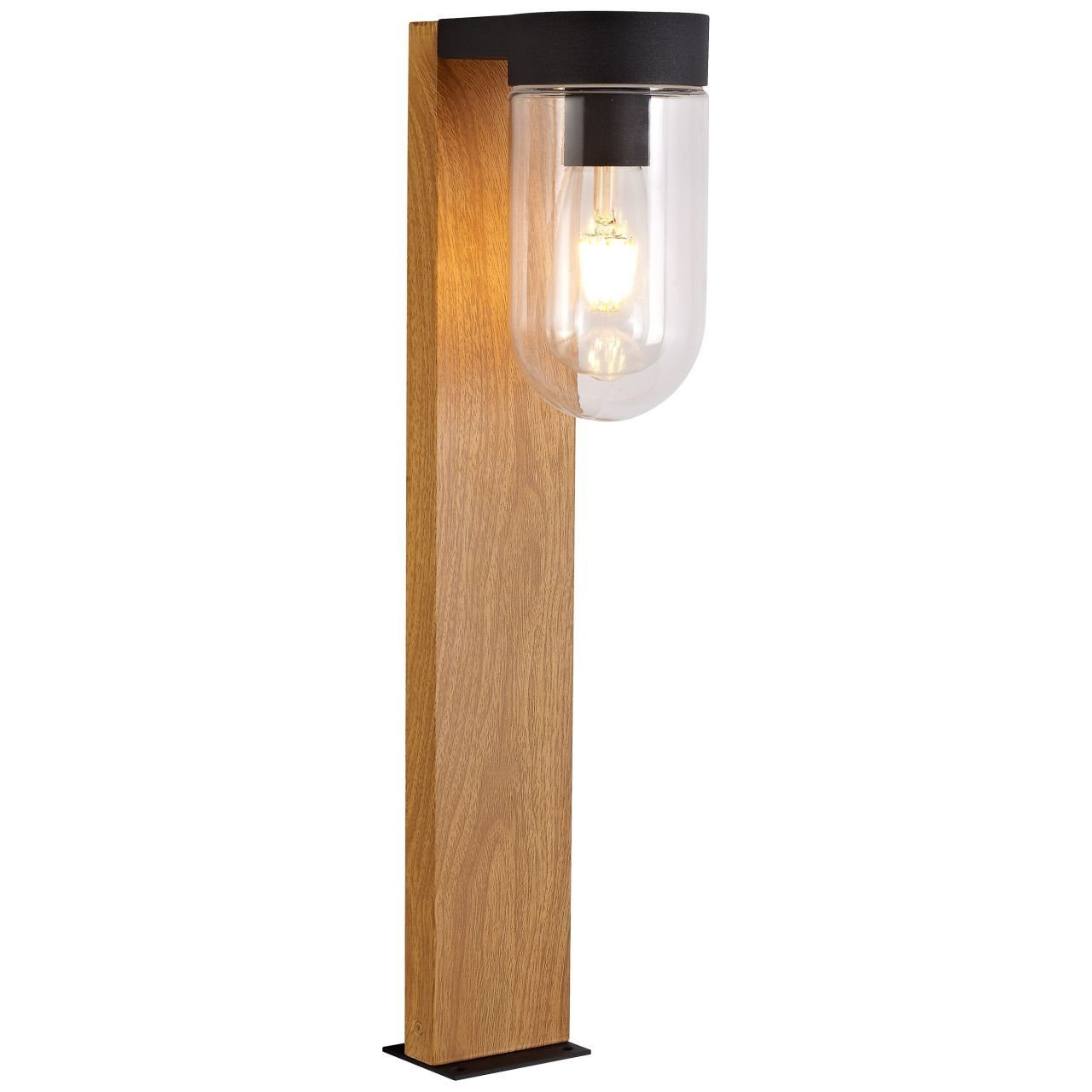 Brilliant Außen-Stehlampe A60, E27 Cabar, 1x Cabar Außensockelleuchte Lampe dunkel/schwarz holz 55cm