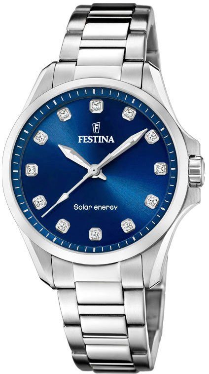 Festina Solaruhr Solar Energy F20654/4, Armbanduhr, Damenuhr, Edelstahlarmb günstig online kaufen