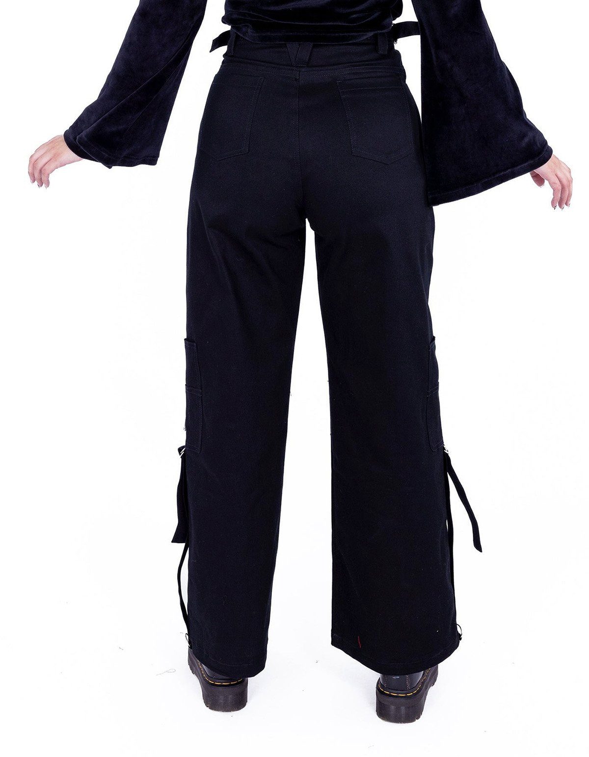 Chemical Black Stoffhose Jetta Gothic Pants Riemen Rave Trousers Industrial Goth