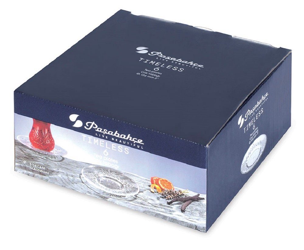 Pasabahce Untertasse 54751 Timeless Çay Tabağı Untertassen transparent, (6 St)