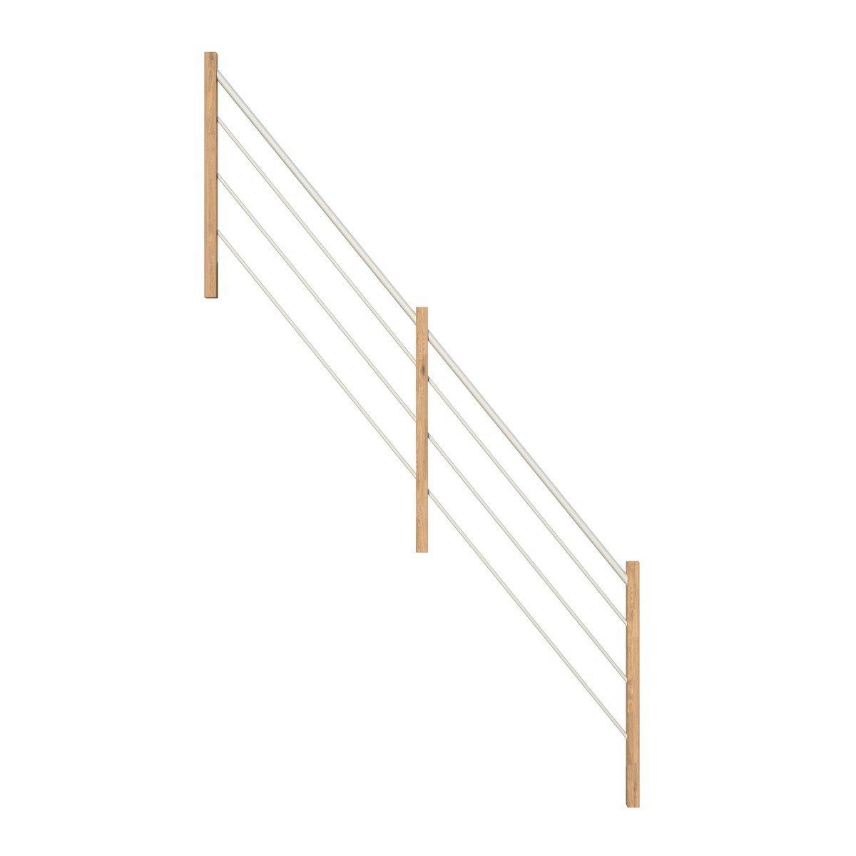 Starwood Treppengeländer Treppengeländer Modell Rhodos (Eiche) 1/4 gewendelt-Holz-Edelstahl