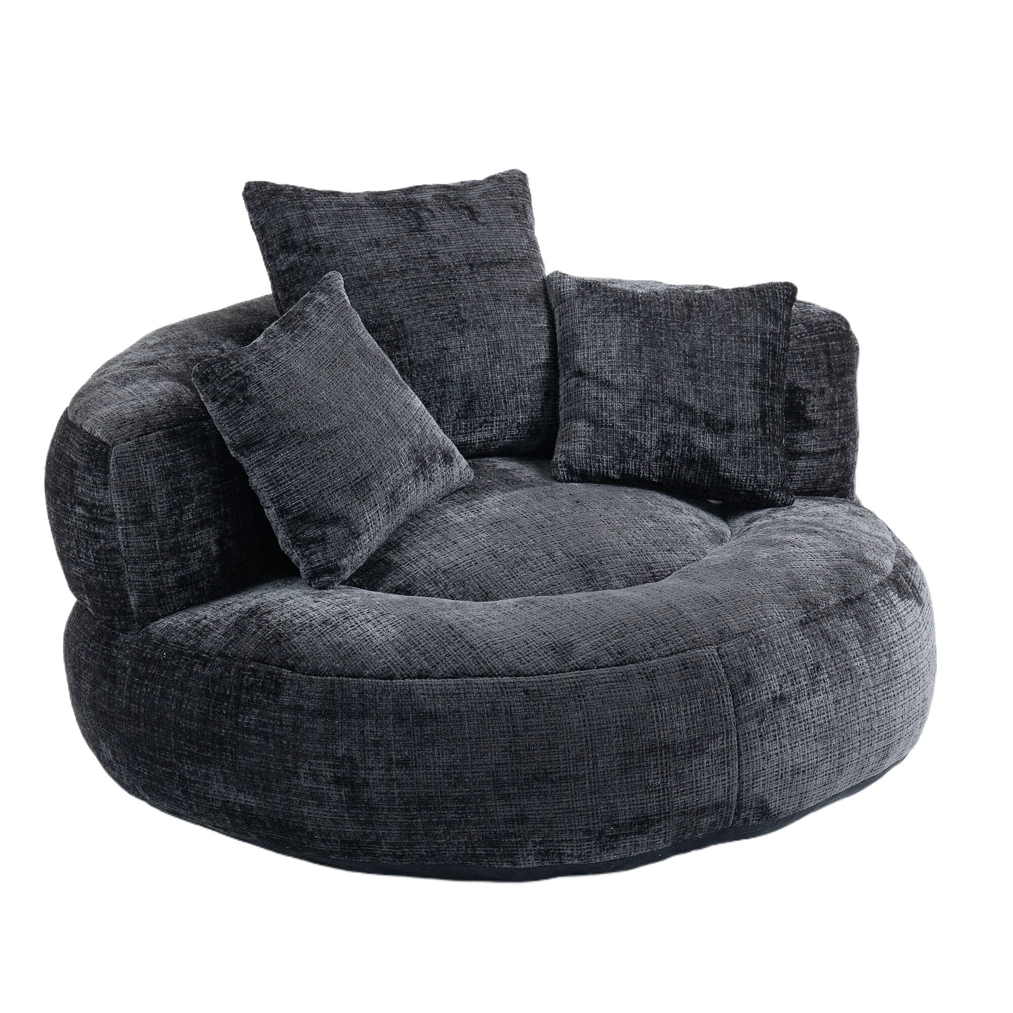 STILVORA Relaxsessel Indoor & Outdoor Sitzsack bean bag sofa mit hohen Rücken,Lazy Sofa (Lazy Sofa mit hohem Rücken und 3 Kissen – Ergonomischer Sitzsack für Erwachsene & Kinder, Chenille-Stoff, für Wohnzimmer, Büro & Schlafzimmer, Komfortabler Lounger, Gaming Stuhl, 150 kg Kapazität), 108 x 108 x 52 cm