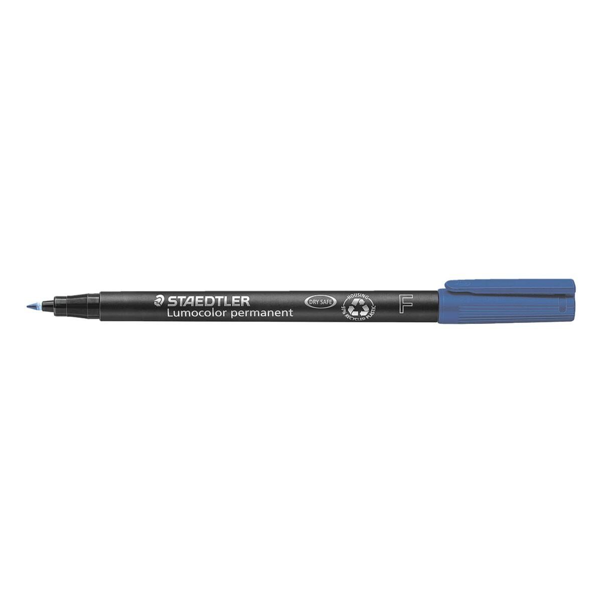 STAEDTLER Permanentmarker Lumocolor permanent F, (1-tlg), wisch- und wasserfest