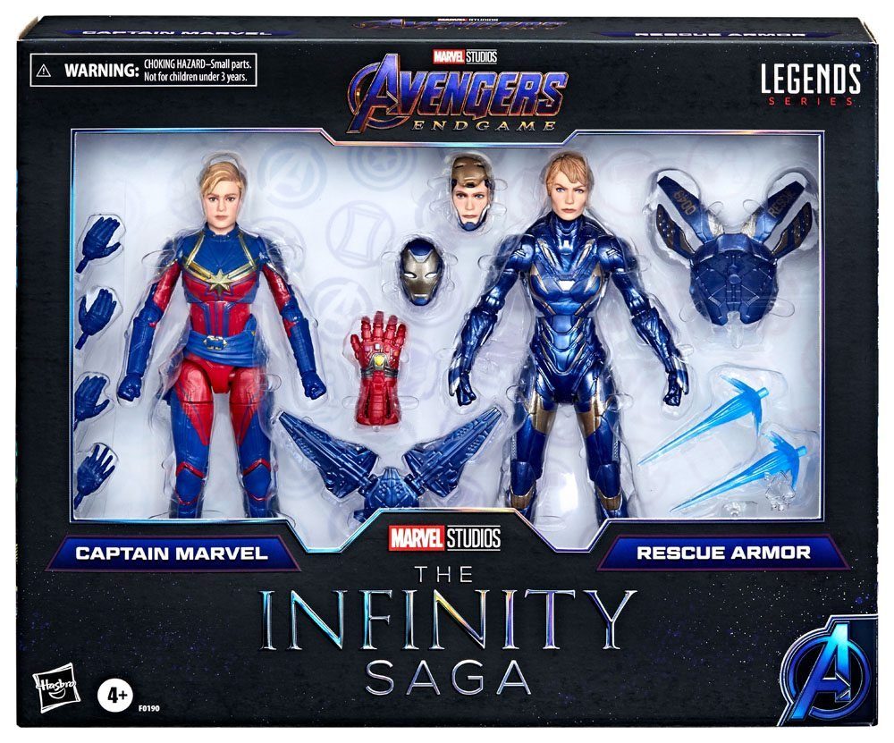 Hasbro Actionfigur Avengers: Endgame Captain Marvel & Rescue Armor Actionfiguren 2-Pack