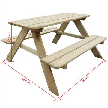 furnicato Gartentisch Kinder-Picknicktisch 89x89,6x50,8 cm Kiefernholz