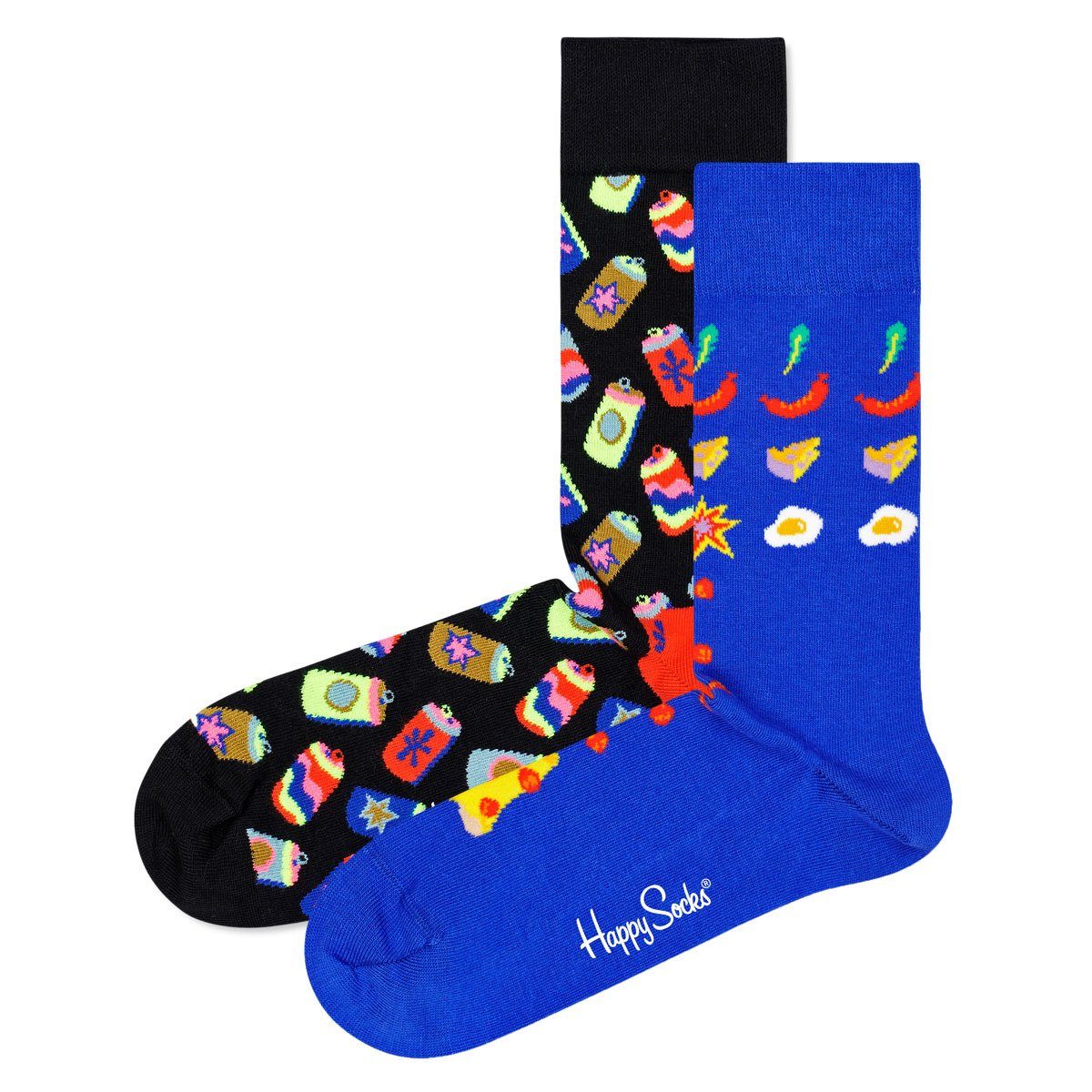 Happy Socks 2er - Socken, Socken Farbmix, Happy Geschenkbox, Unisex Kurzsocken Socks Pack