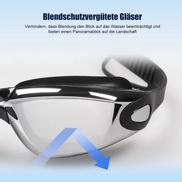 Welikera Taucherbrille Schwimmbrille Anti-Fog & UV-Schutz,Selbstjustierender Nasensteg