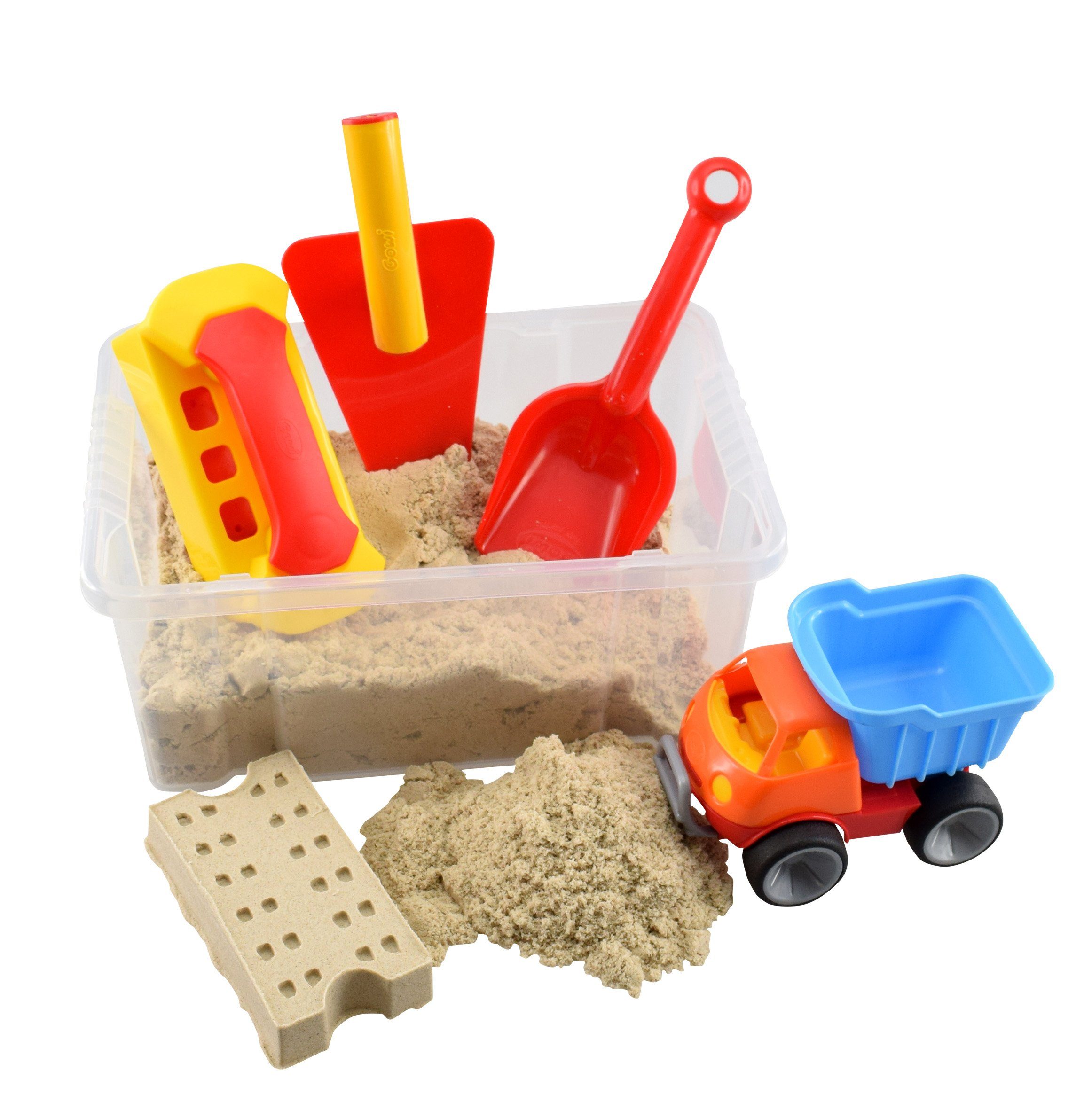 GOWI Sandform-Set Spielsand Set, (Baumeister, 6-tlg), in praktischer Transportbox